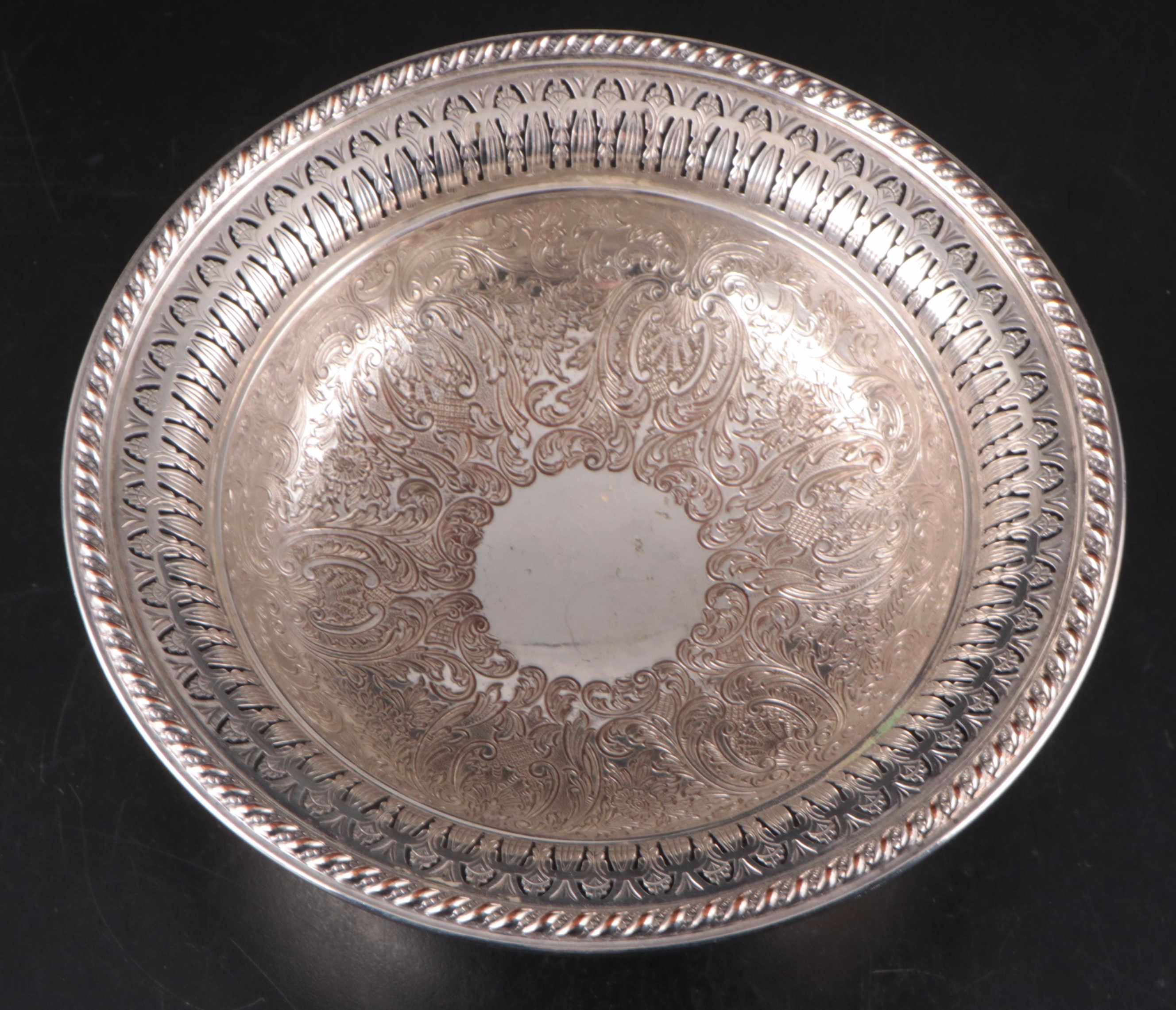 Ellis-Barker English Silver Plate Bowl with Sheffield Silver Co. Tea Caddy