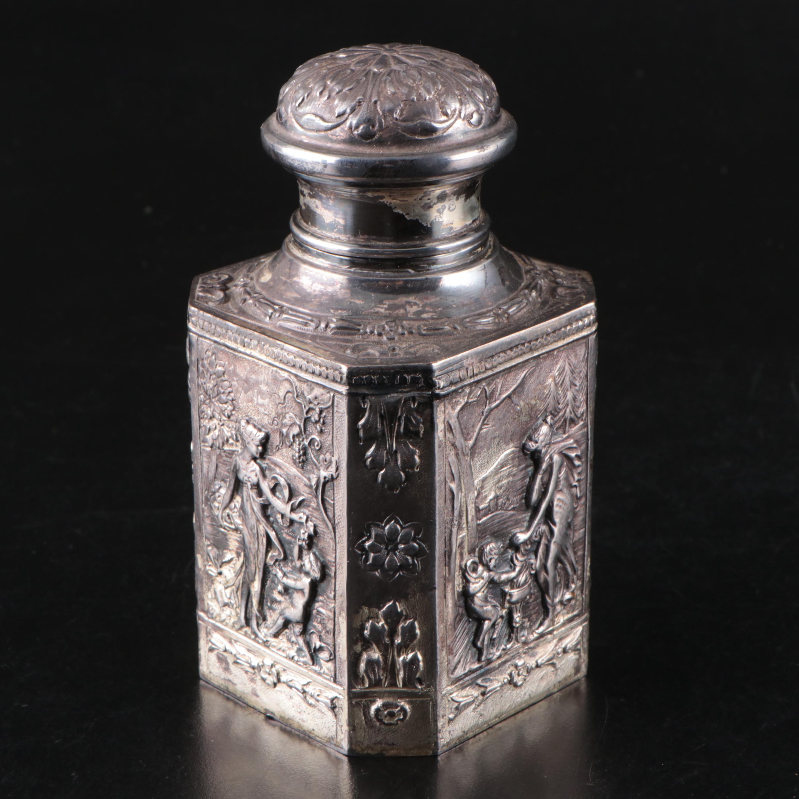 Ellis-Barker English Silver Plate Bowl with Sheffield Silver Co. Tea Caddy