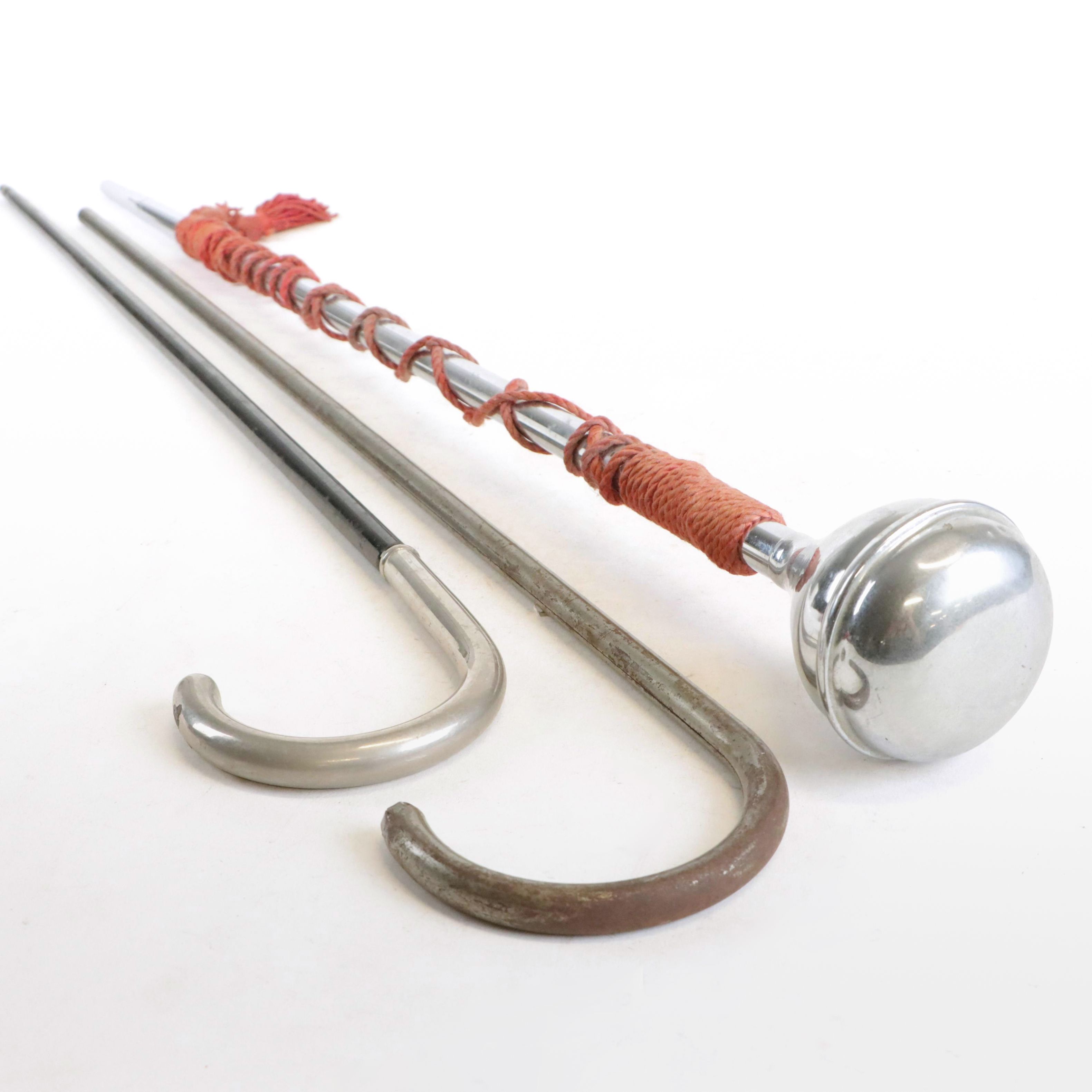 Antique Kronprinz & Cincinnati Shaper Canes with Drum Major's Mace