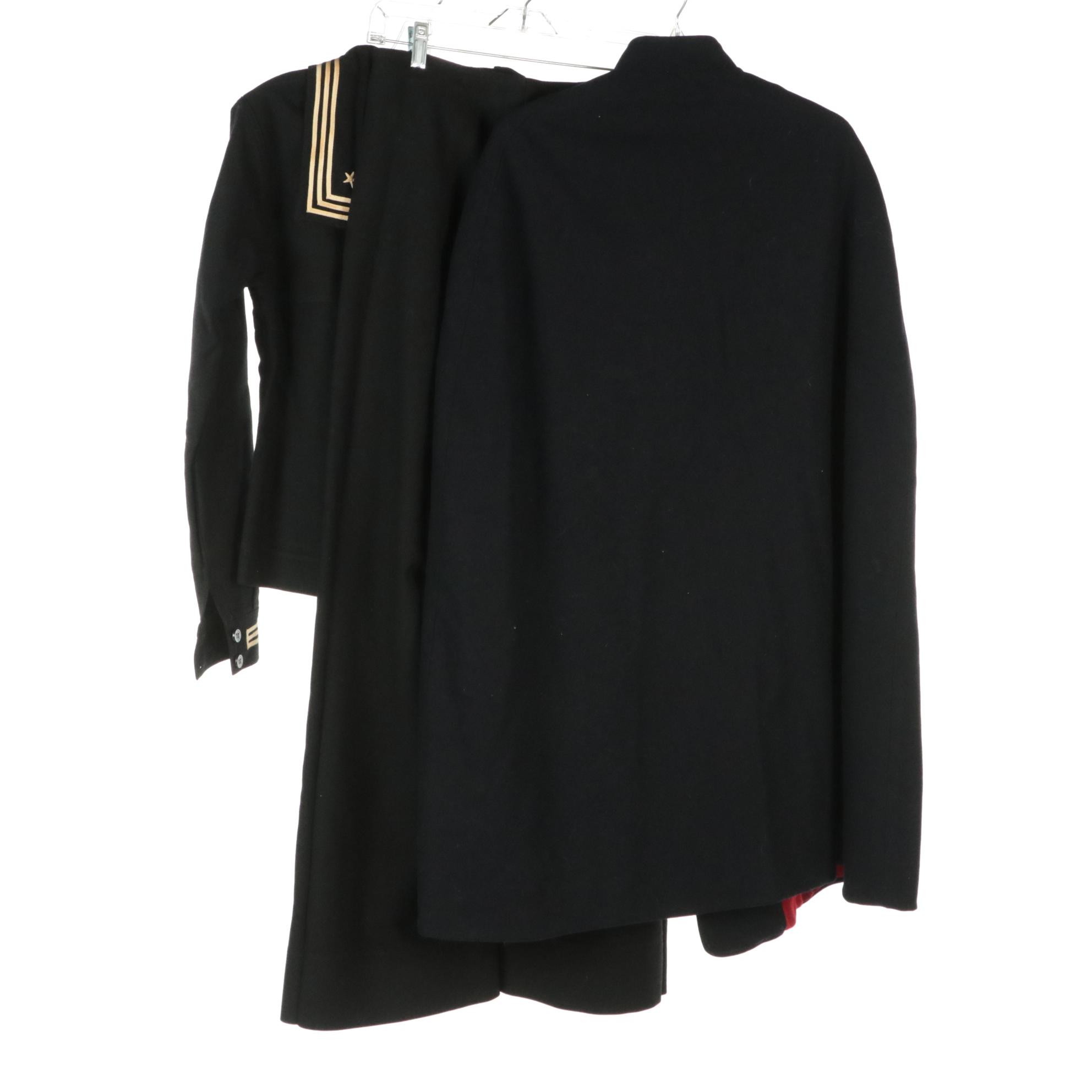 World War II Era USN Dress Blue Uniform, Semaphore Flags, and Nurse's Cape