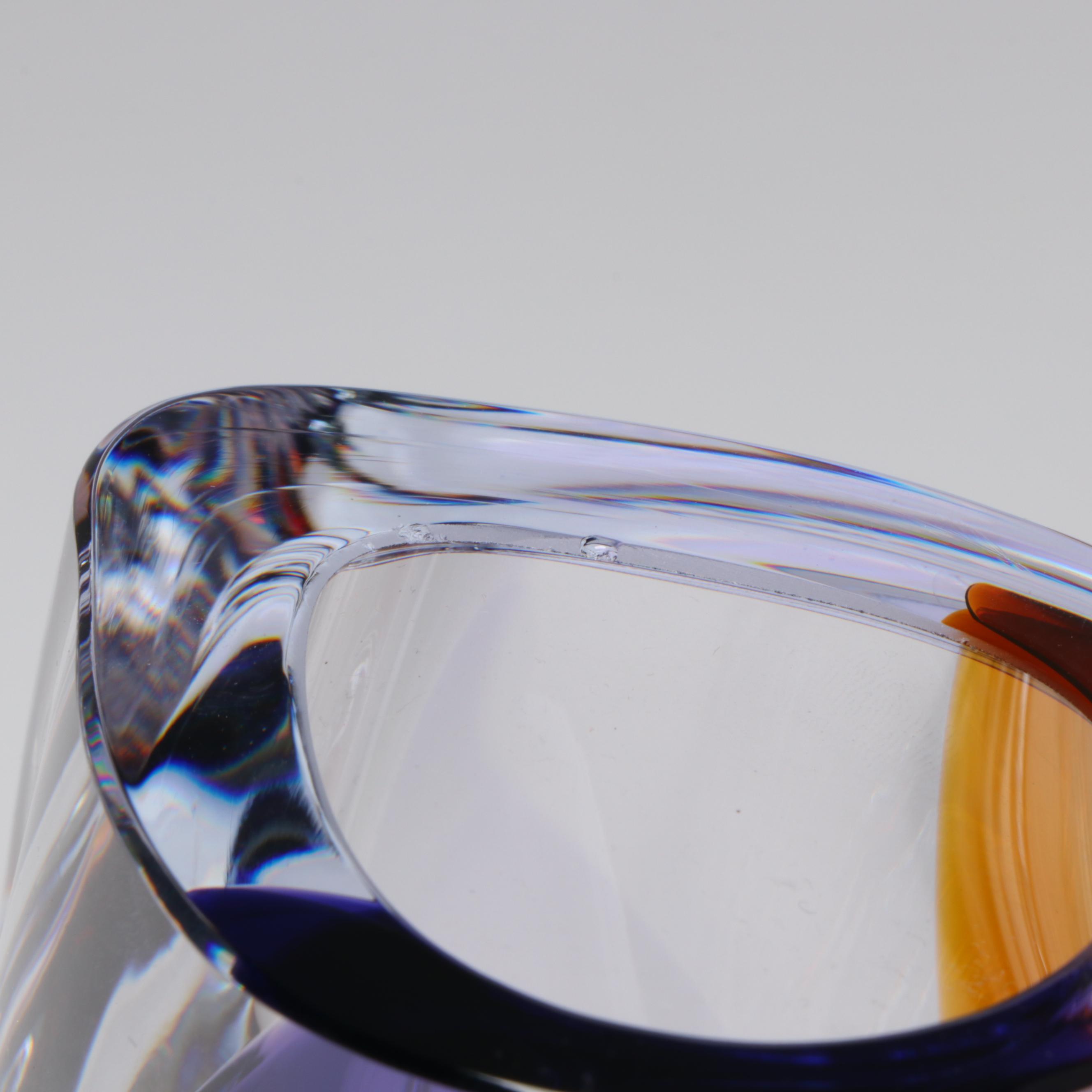 Göran Wärff for Kosta Boda "Orchid" Lilac and Amber Art Glass Vase