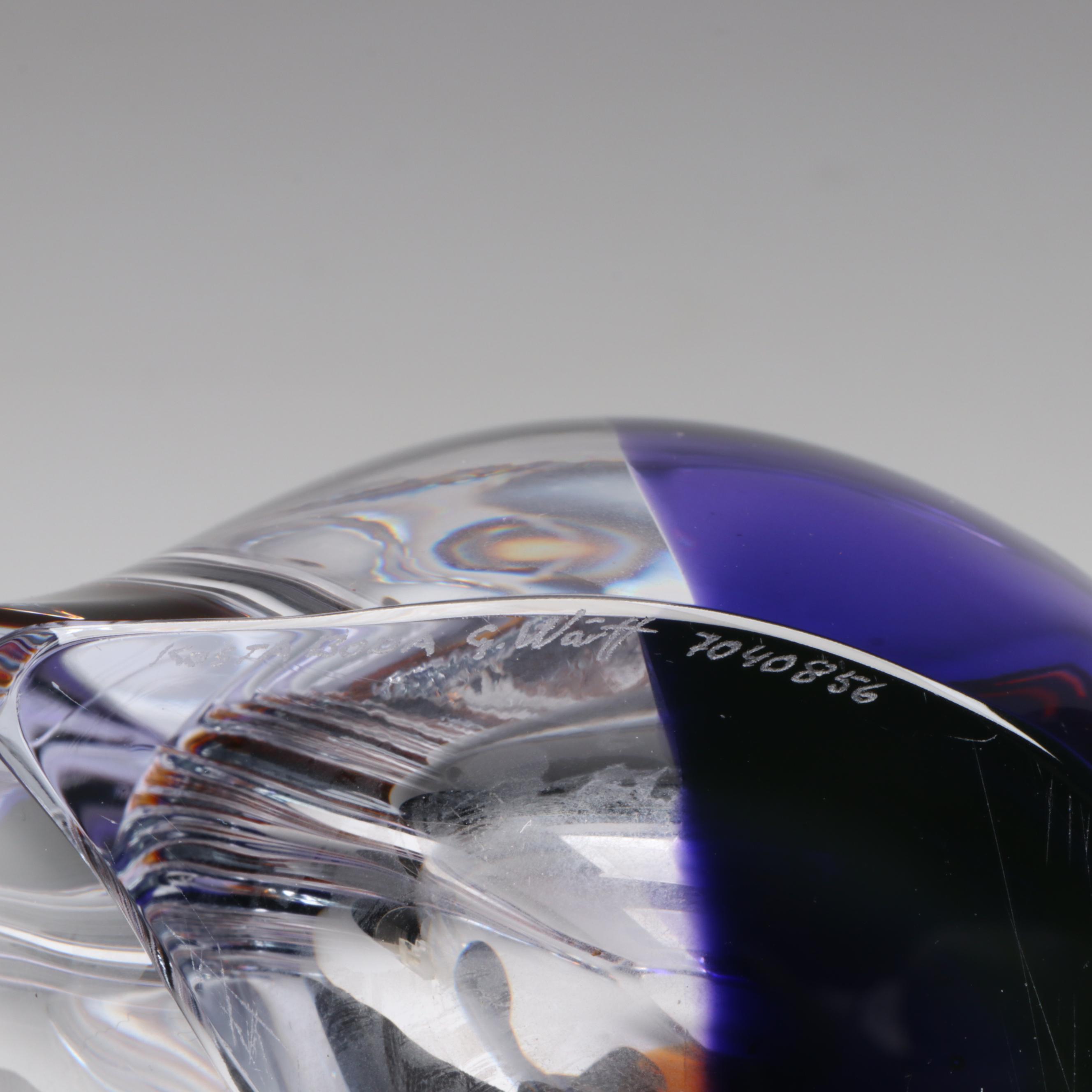 Göran Wärff for Kosta Boda "Orchid" Lilac and Amber Art Glass Vase