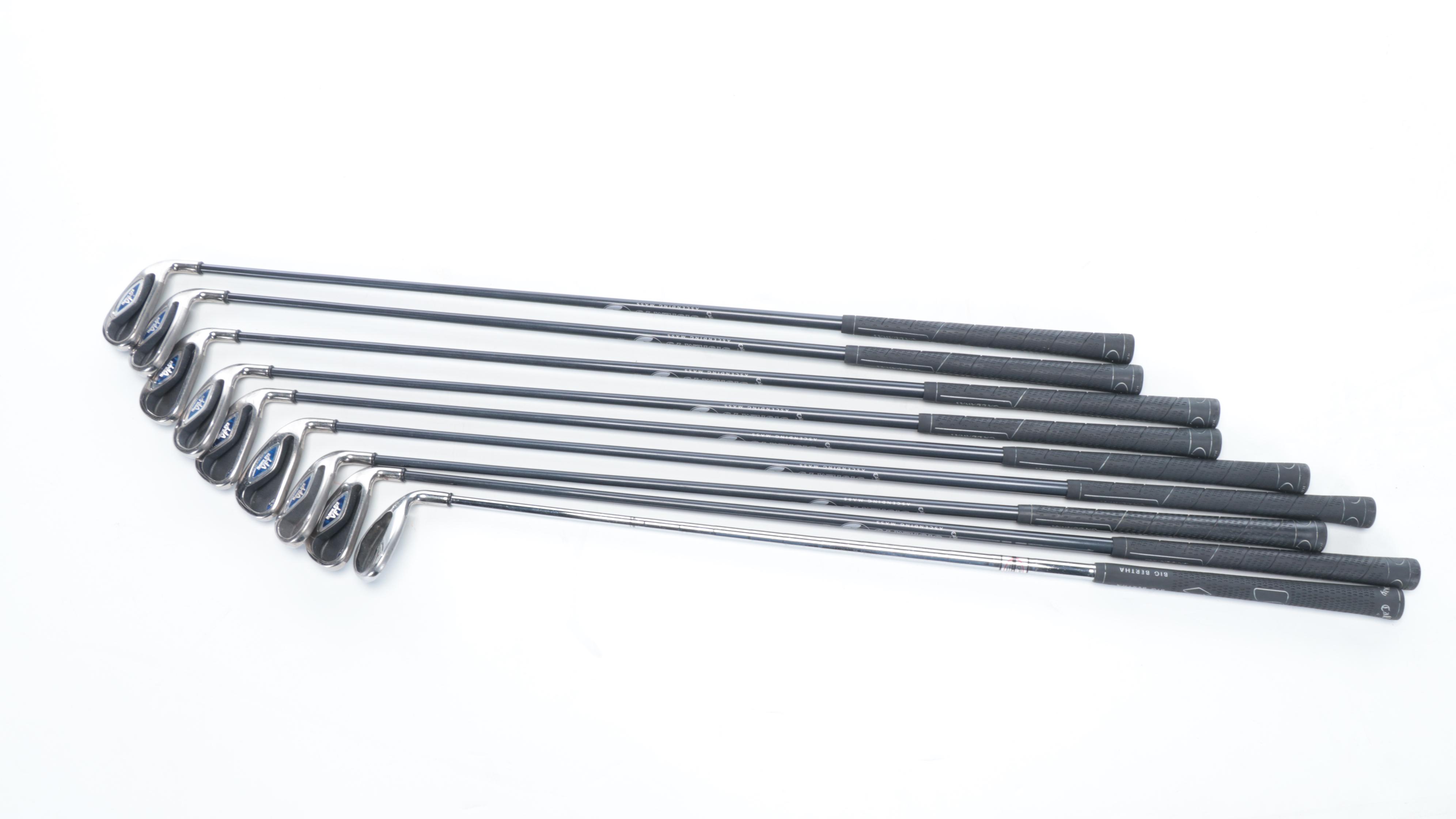 Callaway Hawkeye and Big Bertha Golf Clubs with Bag, Travel Bag, and More