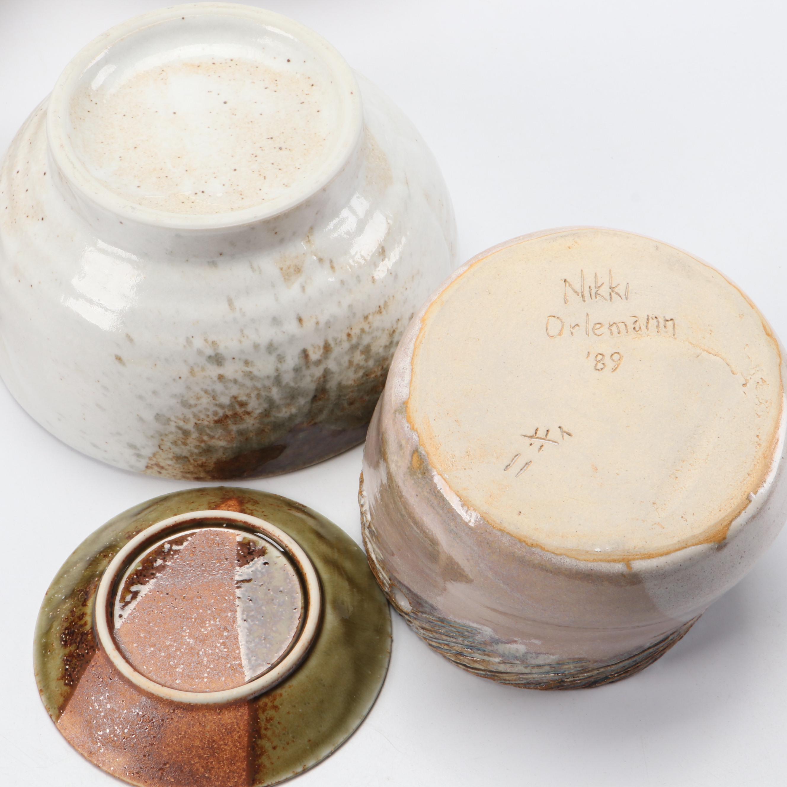 Nikki Orlemann Vase with Other Studio Pottery Dinnerware and Vases