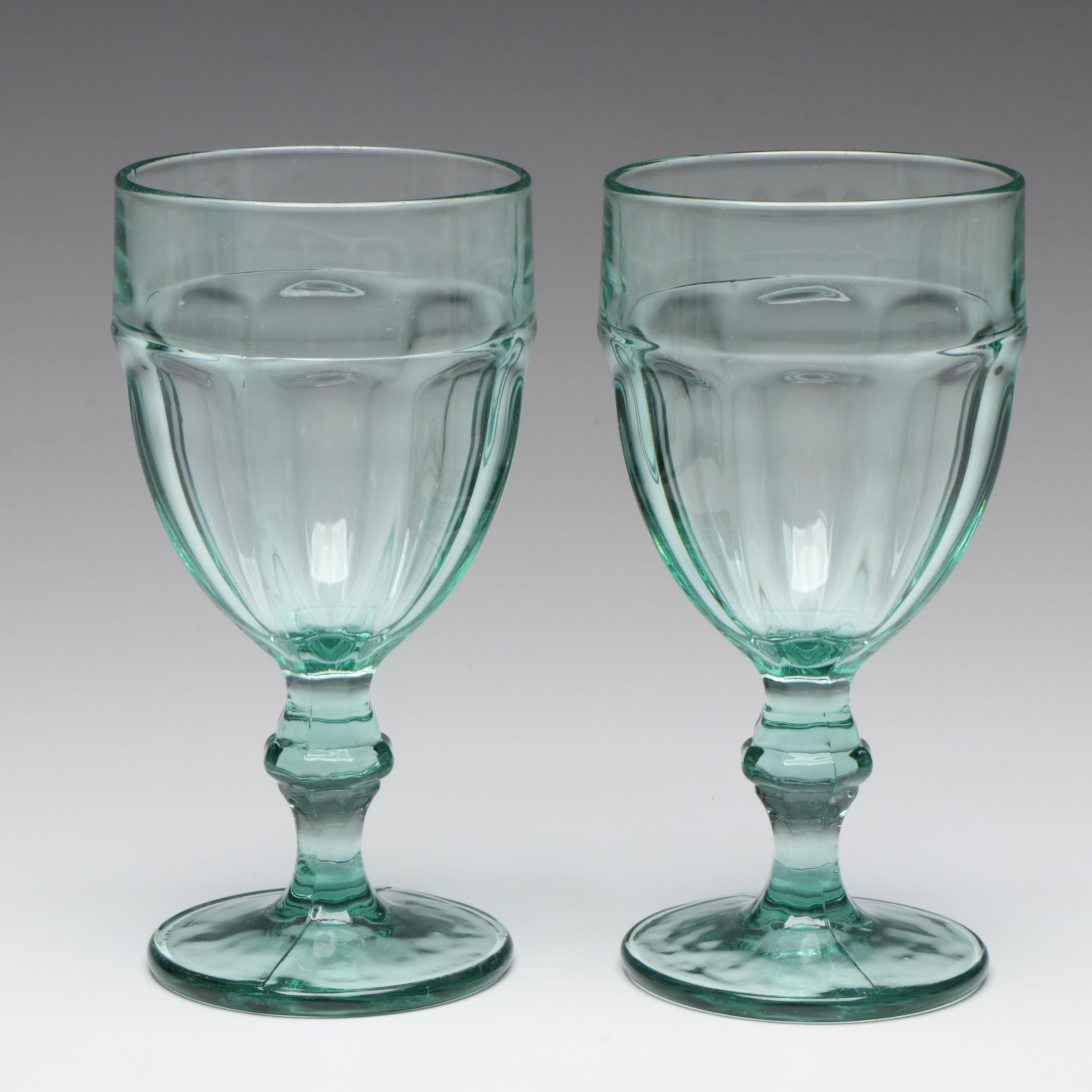 Libbey "Gibraltar" Goblets with Royal Doulton Seagull Pitcher