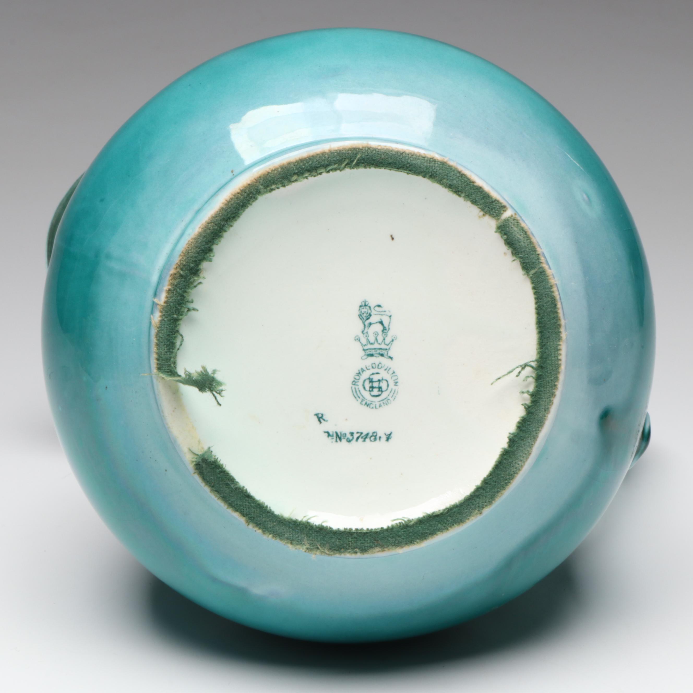 Libbey "Gibraltar" Goblets with Royal Doulton Seagull Pitcher