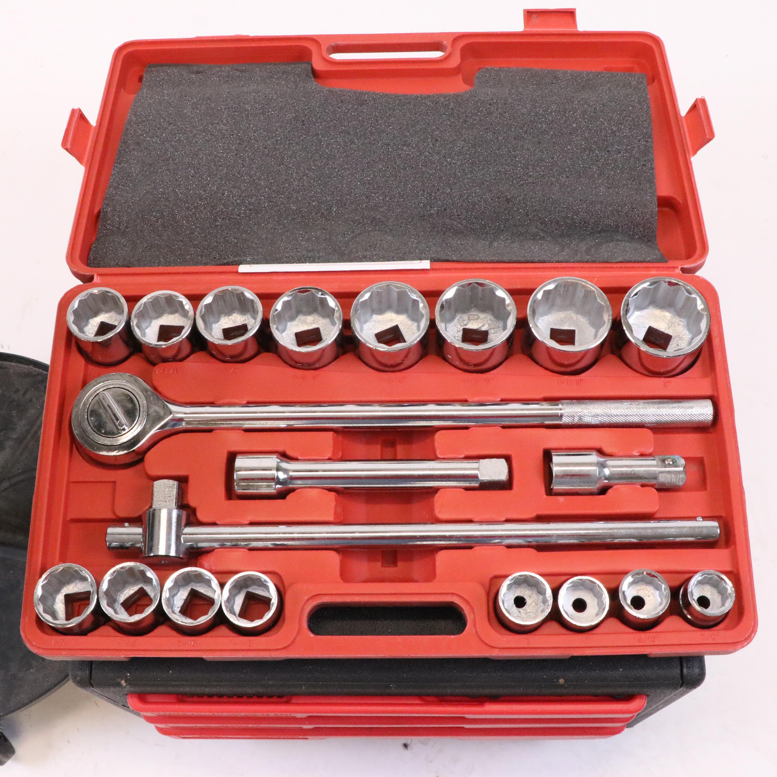 Craftsman Mechanics Tool Sets with Cases and Husky Pneumatic Stool
