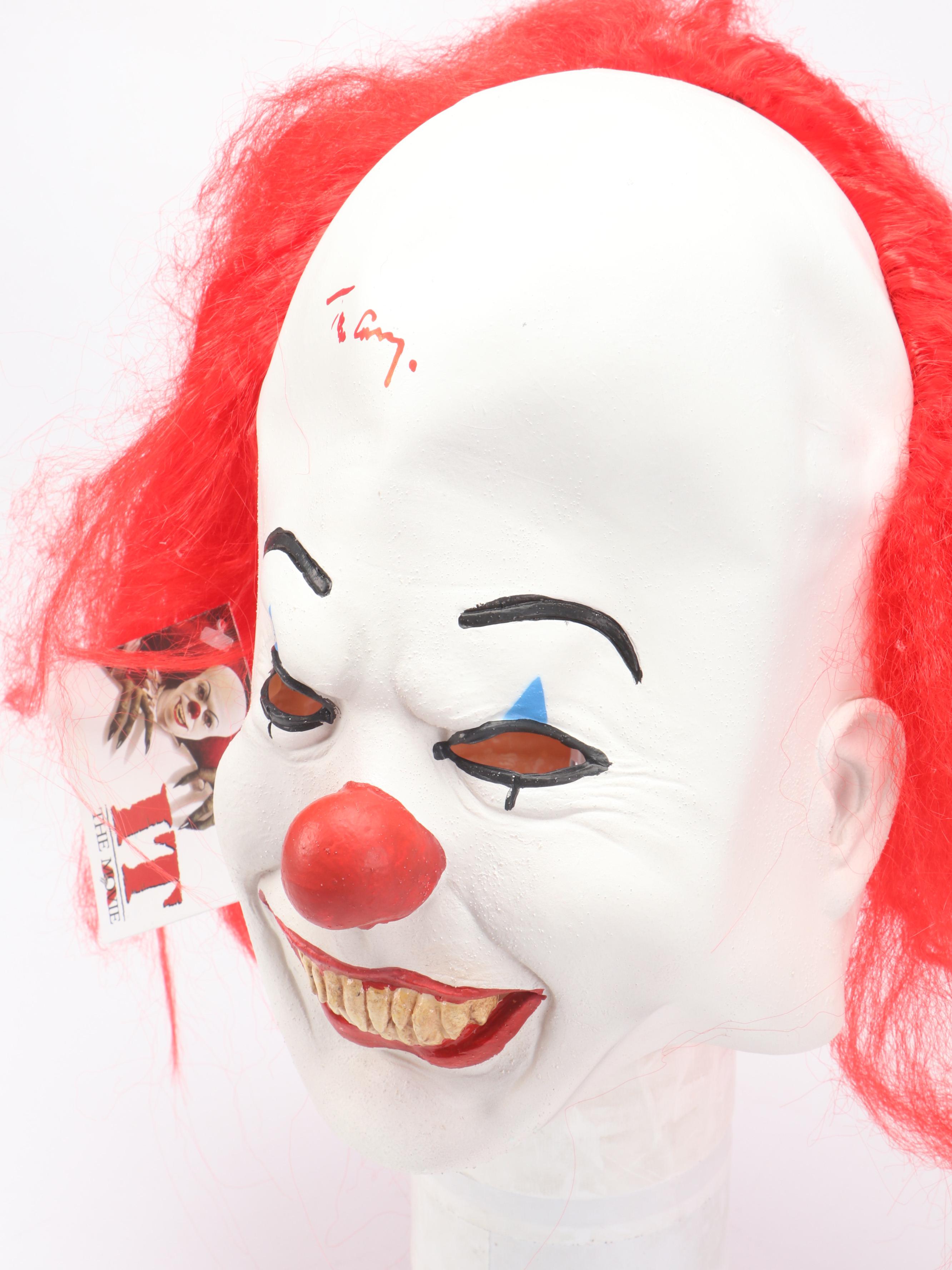 Tim Curry Signed "IT" Clown Mask, Beckett
