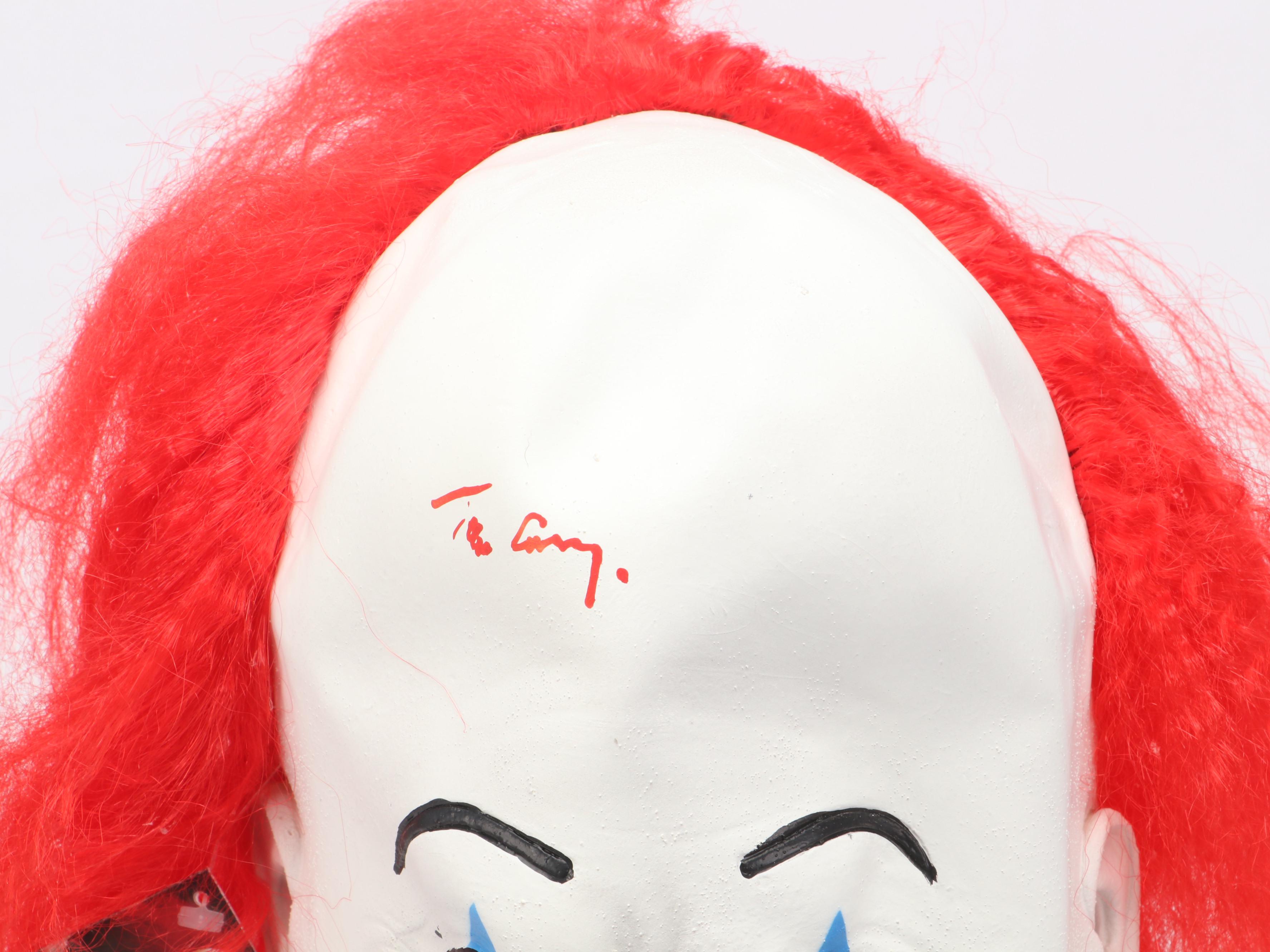 Tim Curry Signed "IT" Clown Mask, Beckett