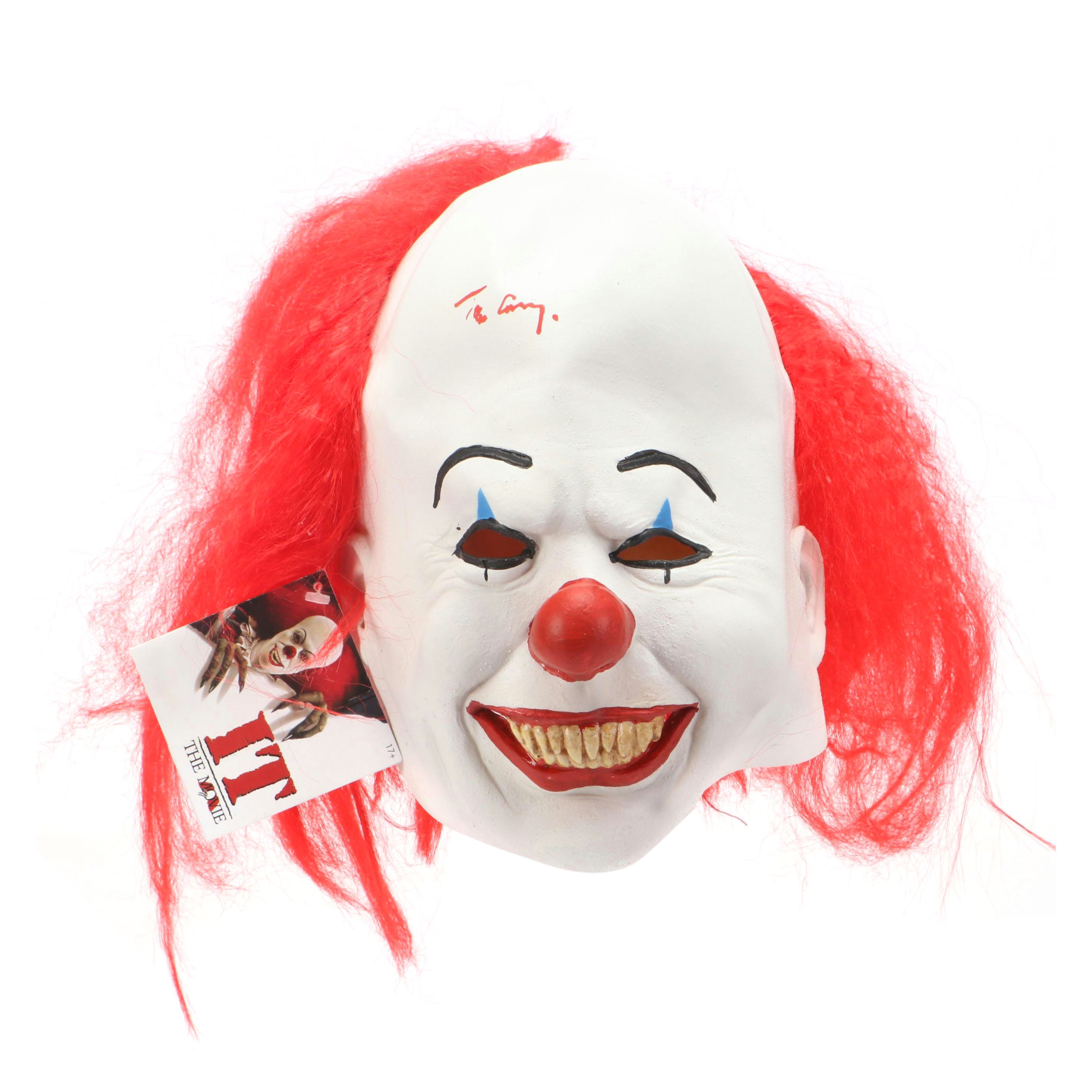 Tim Curry Signed "IT" Clown Mask, Beckett
