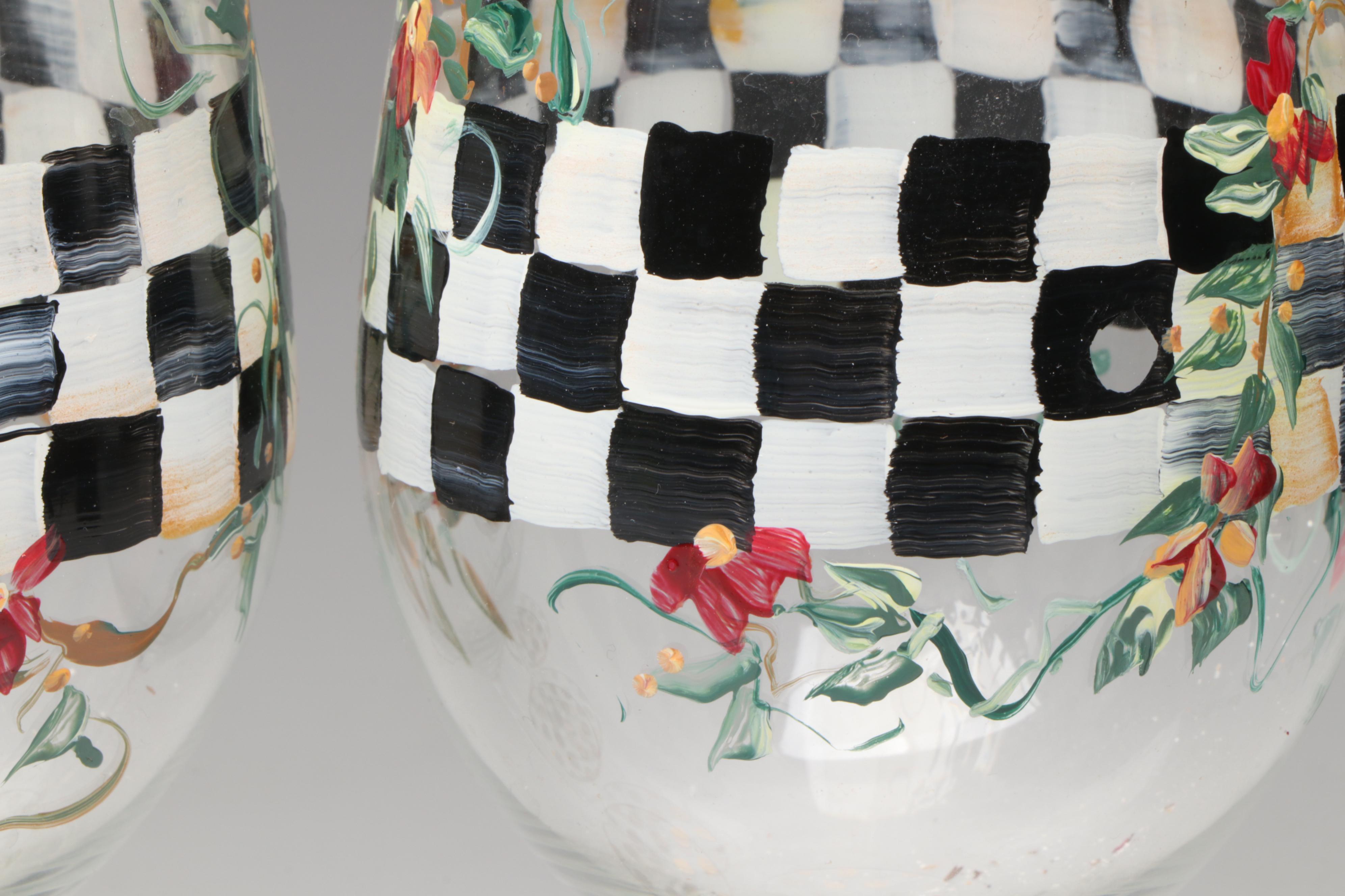 Glass Wine Glasses with Wooden Bowl and Woven Tray