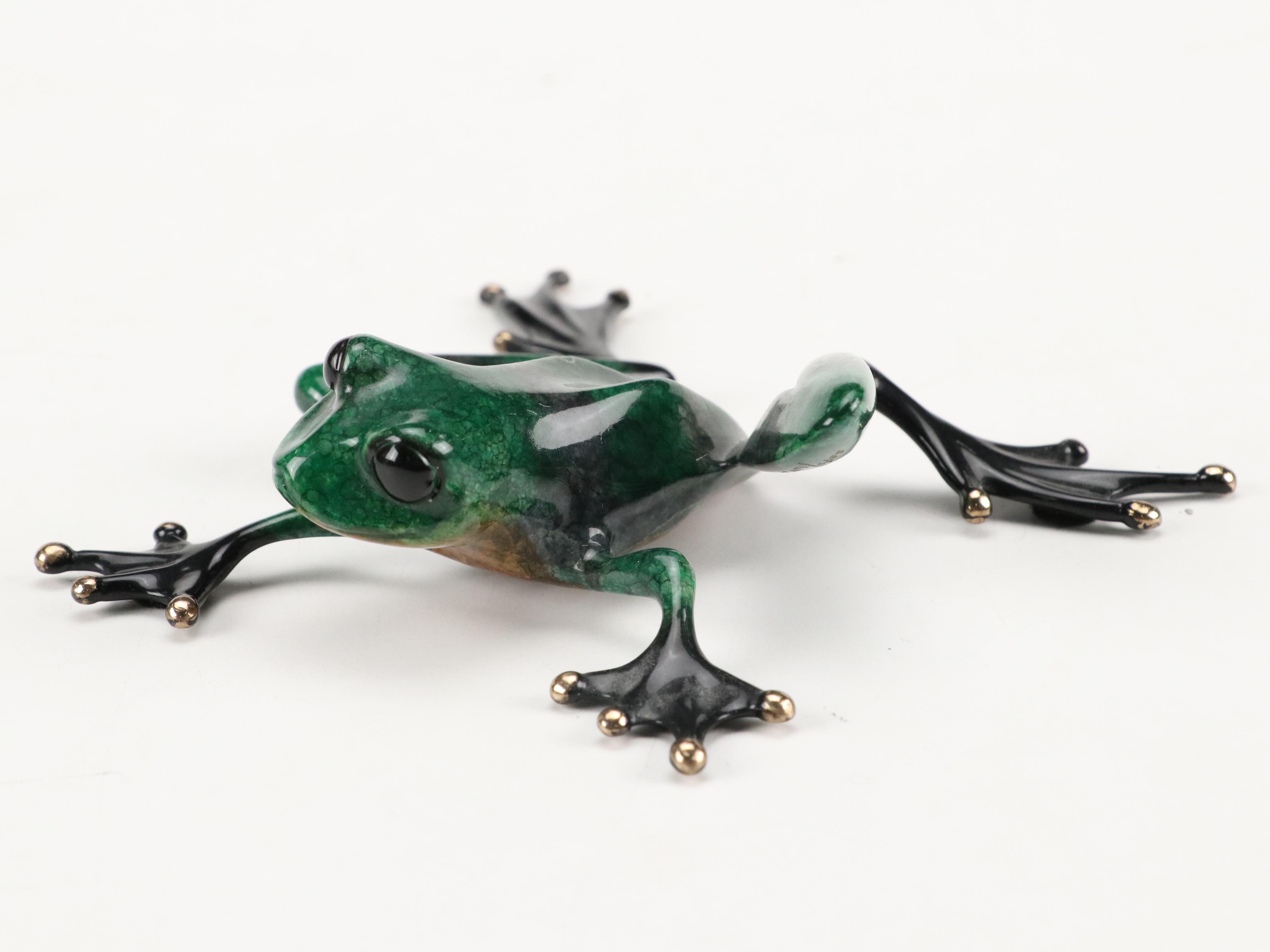 Tim Cotterill "Frogman" Limited Edition Enameled Bronze Frog Sculpture, 1992