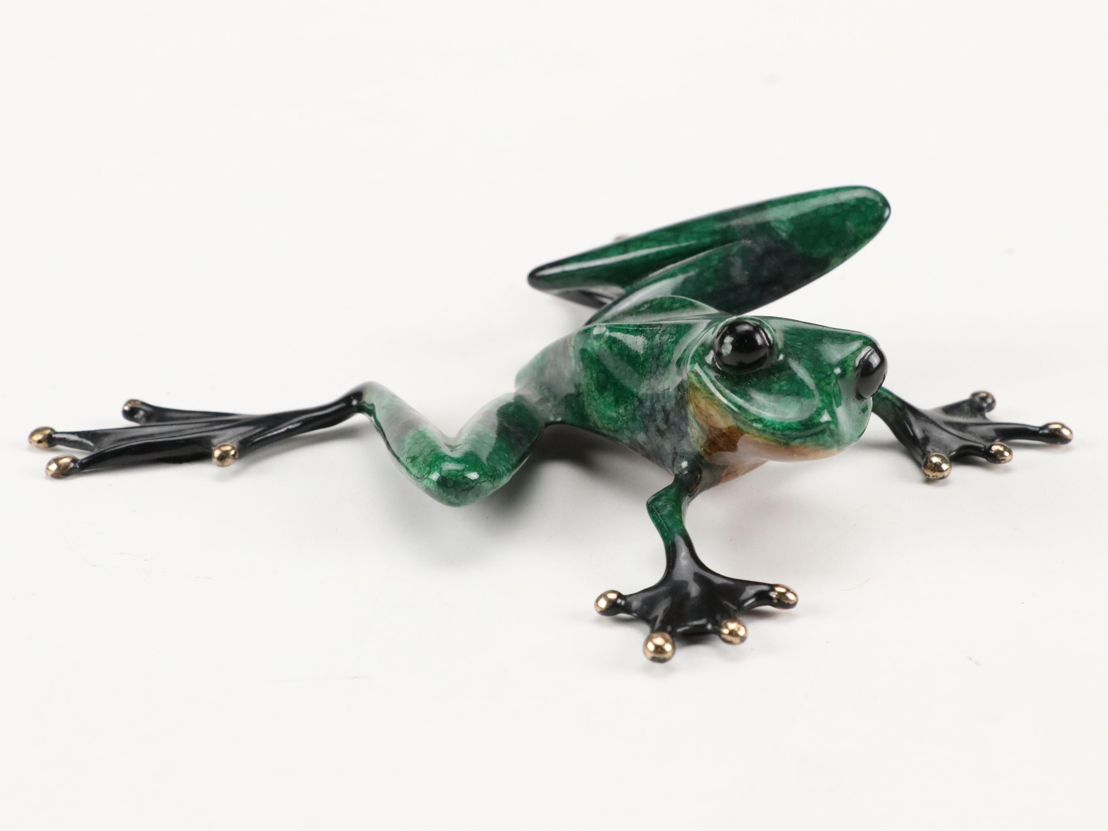 Tim Cotterill "Frogman" Limited Edition Enameled Bronze Frog Sculpture, 1992