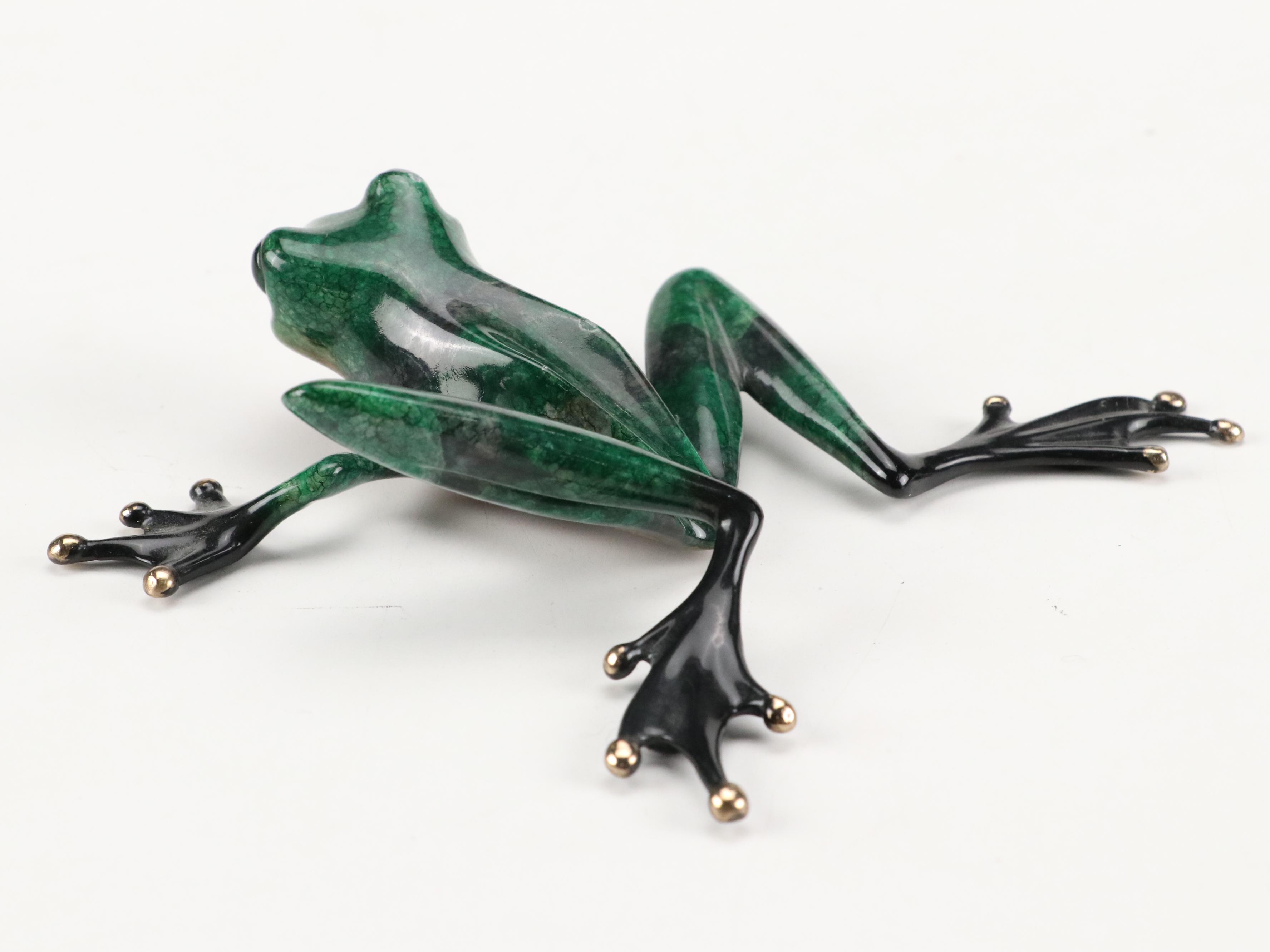 Tim Cotterill "Frogman" Limited Edition Enameled Bronze Frog Sculpture, 1992