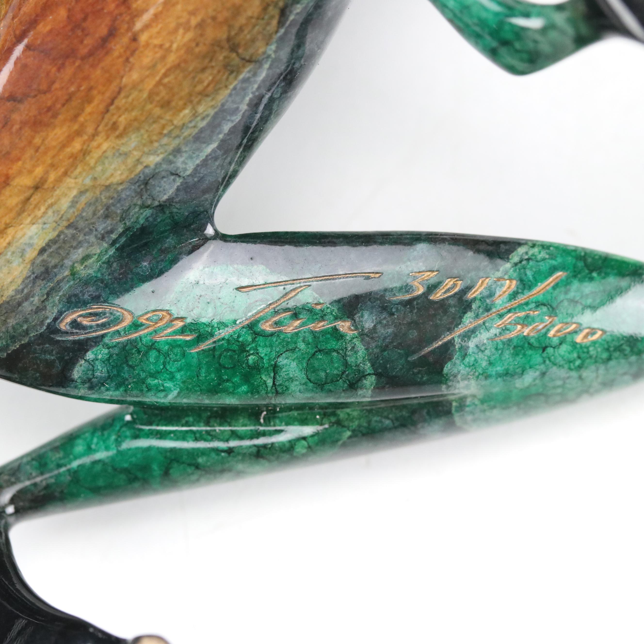 Tim Cotterill "Frogman" Limited Edition Enameled Bronze Frog Sculpture, 1992