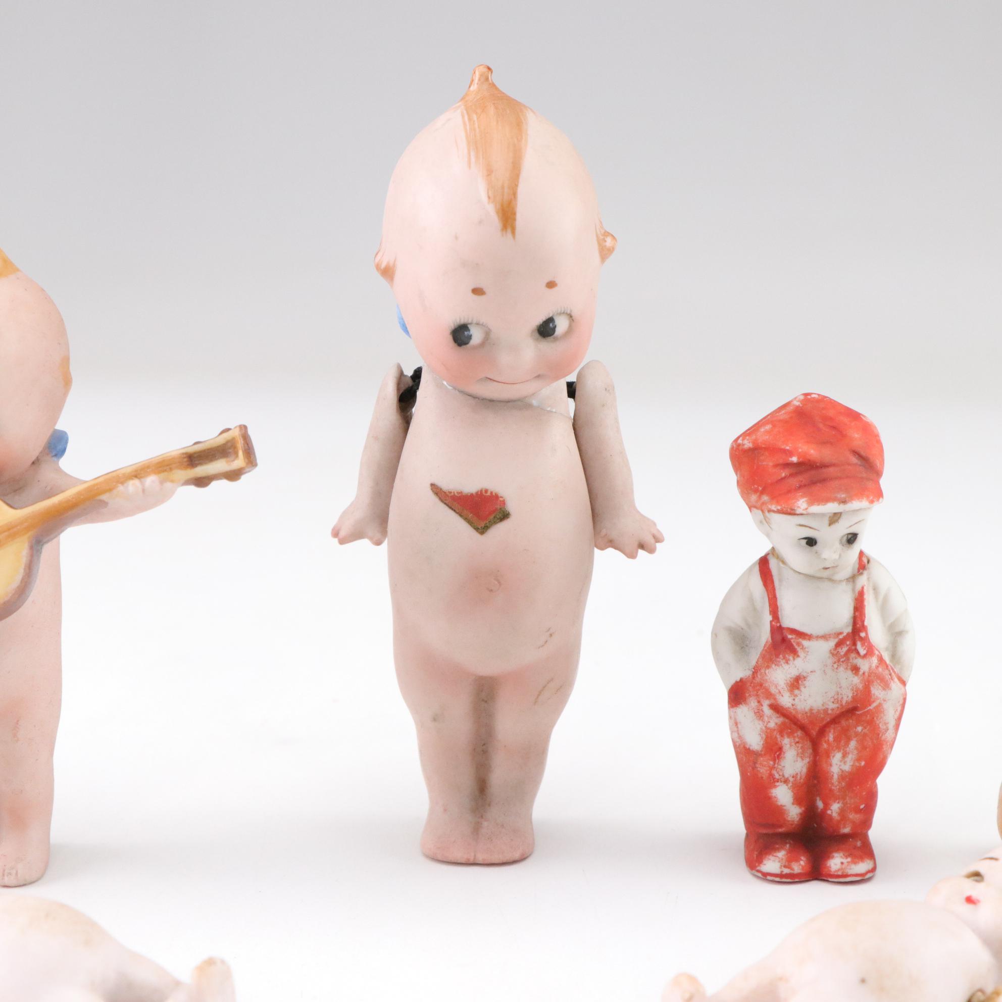 Bisque Kewpie Doll Collection Features Japan and German Made Figures