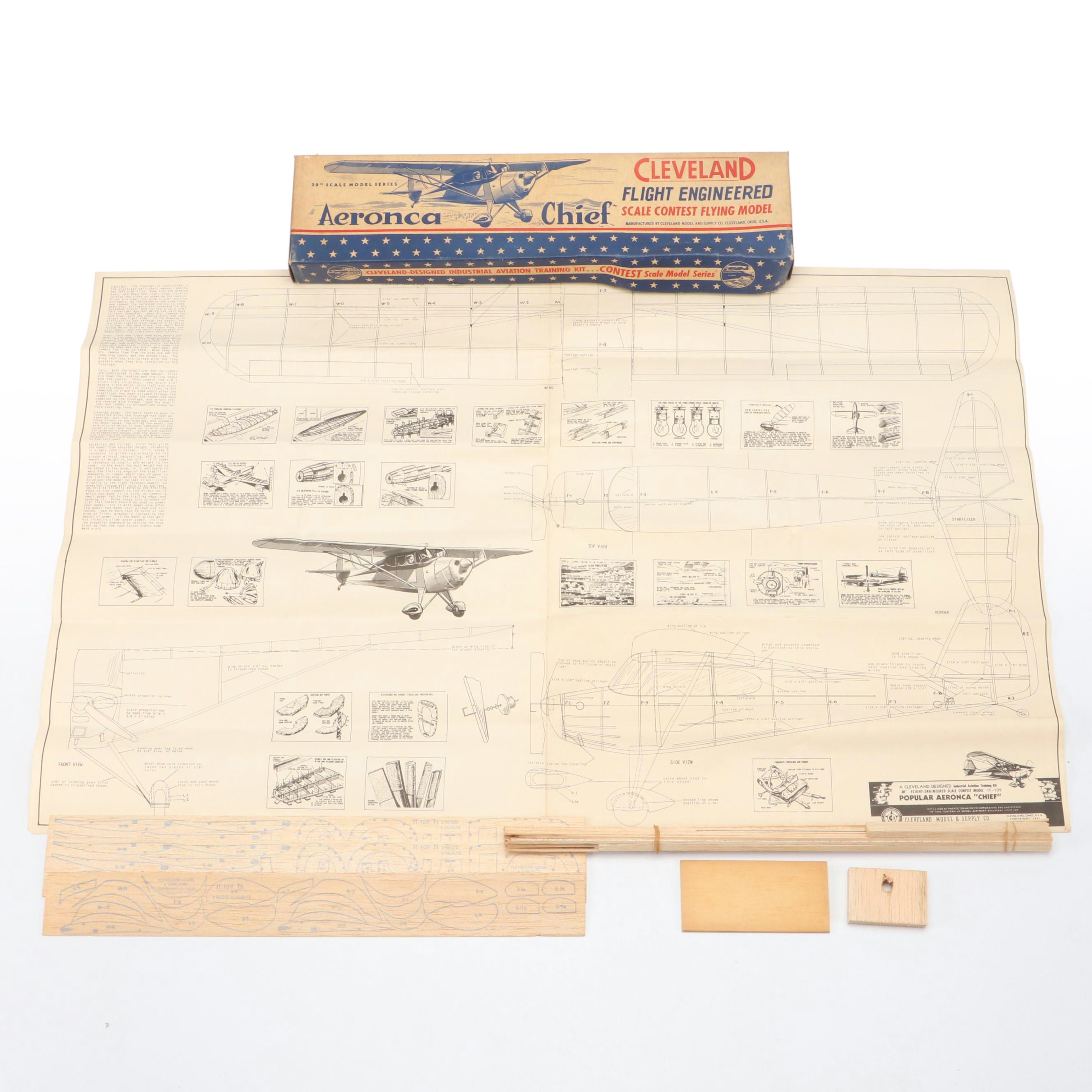 Cleveland "Aeronca Chief" Airplane Model Kit, 1947
