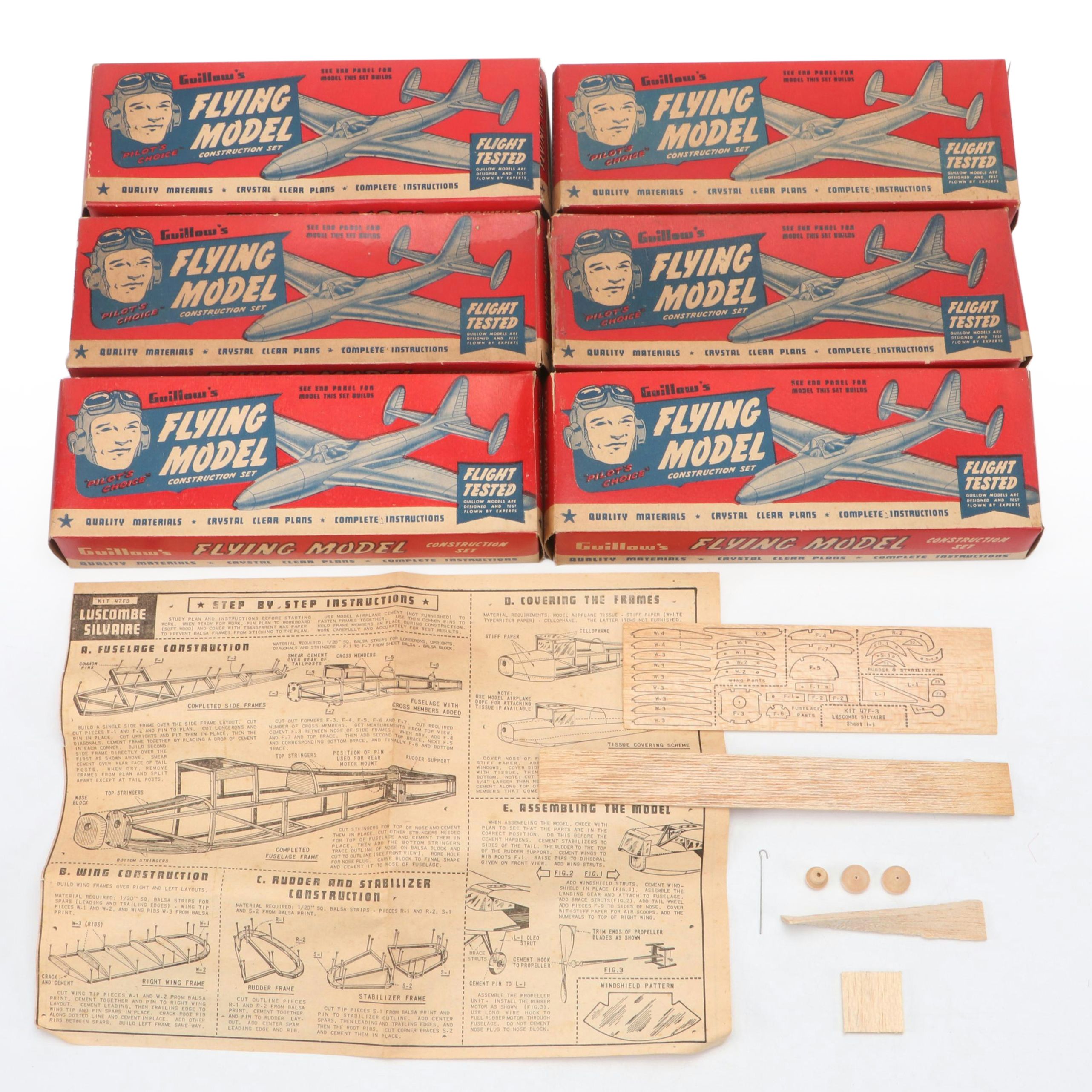 Paul K. Guillow "Aeronca," "Ercoupe" and More Airplane Model Kits, 1940s