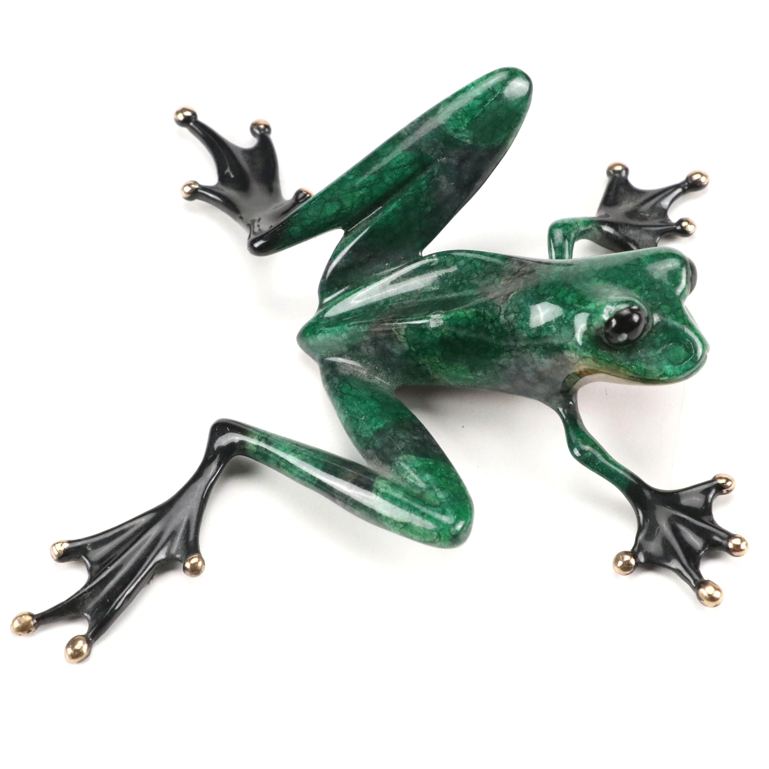 Tim Cotterill "Frogman" Limited Edition Enameled Bronze Frog Sculpture, 1992