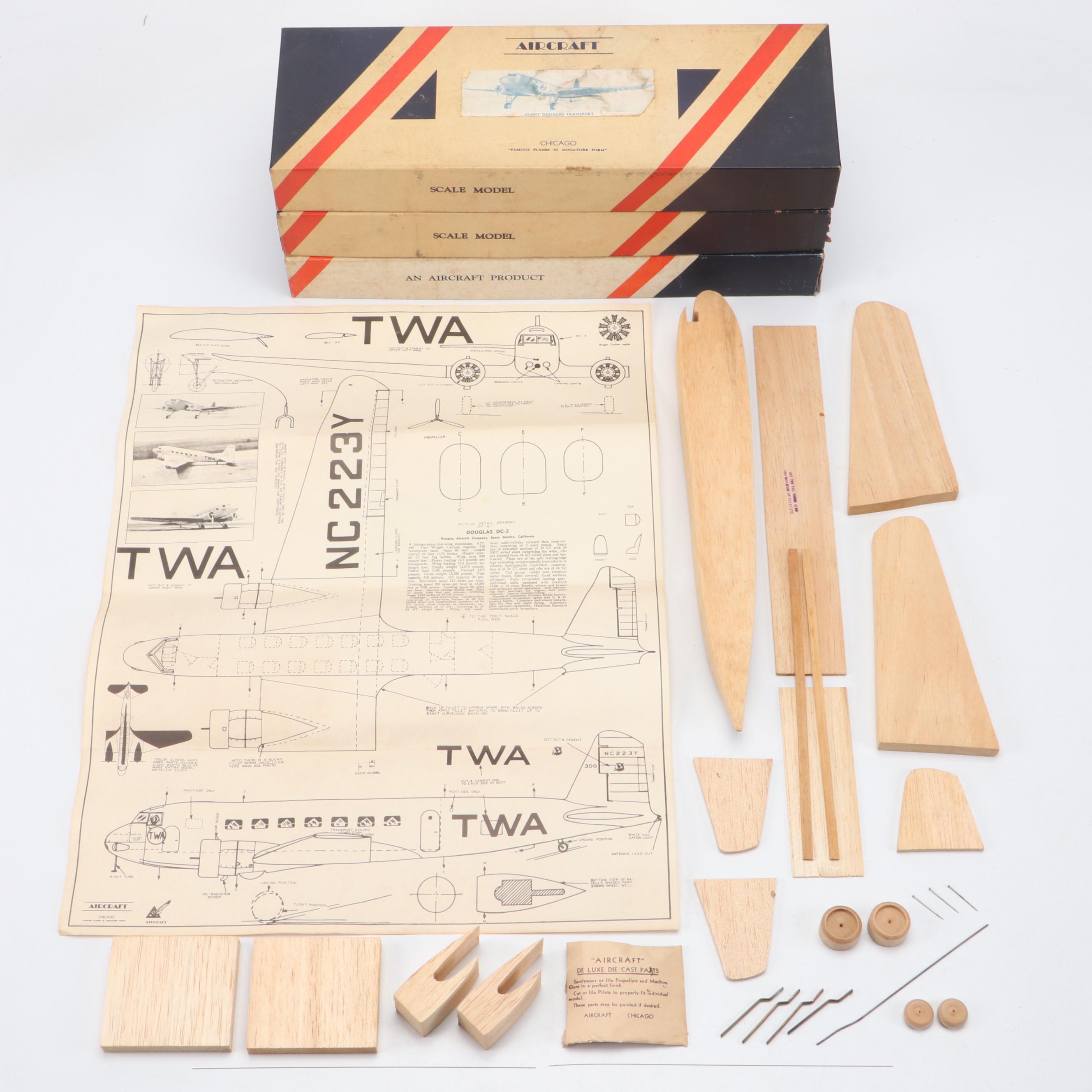 Aircraft "Martin Bomber," "Lockheed Martin" and "Giant Douglas" Model Kits