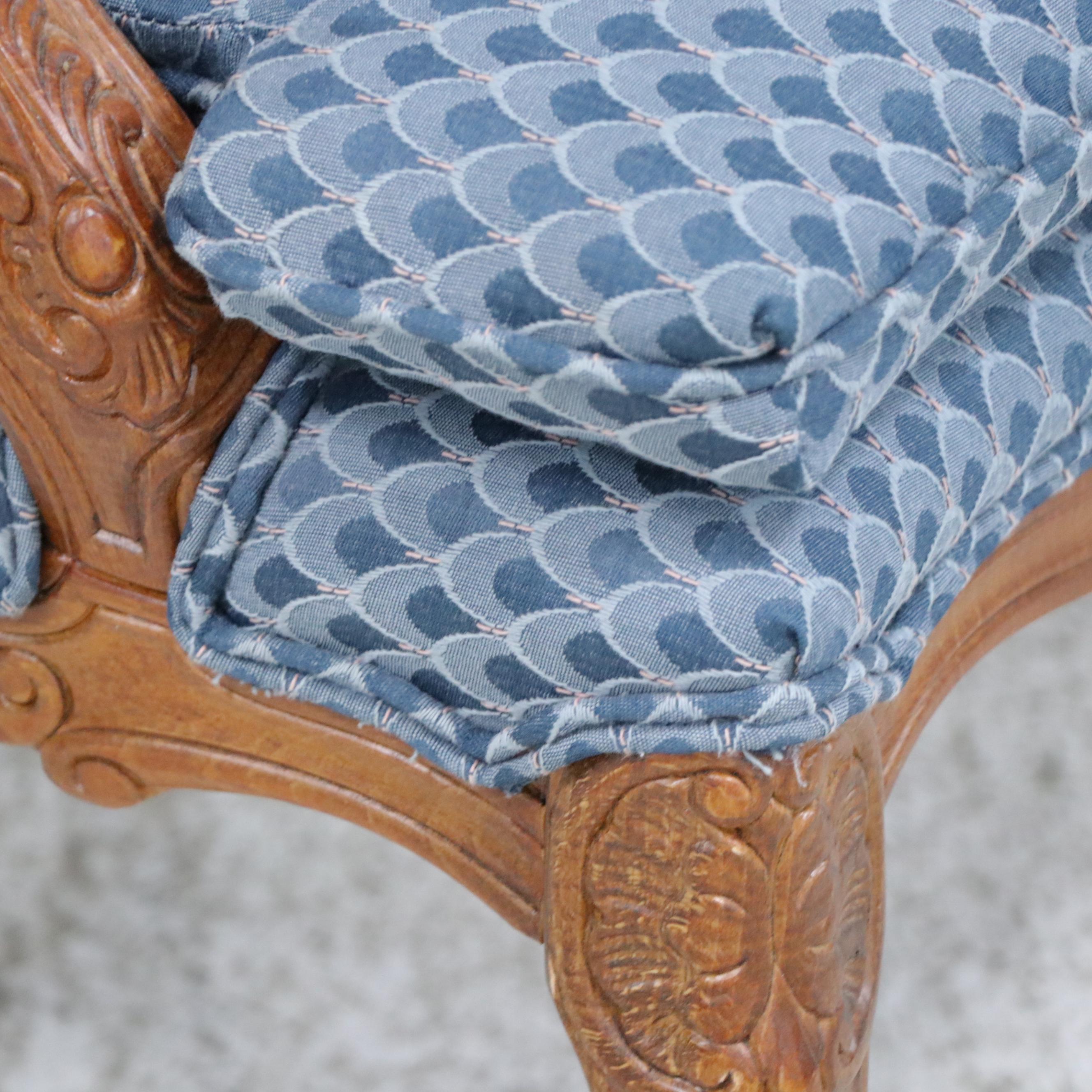 Fairfield French Provincial Style Fauteuil with Hitchcock Stenciled Table