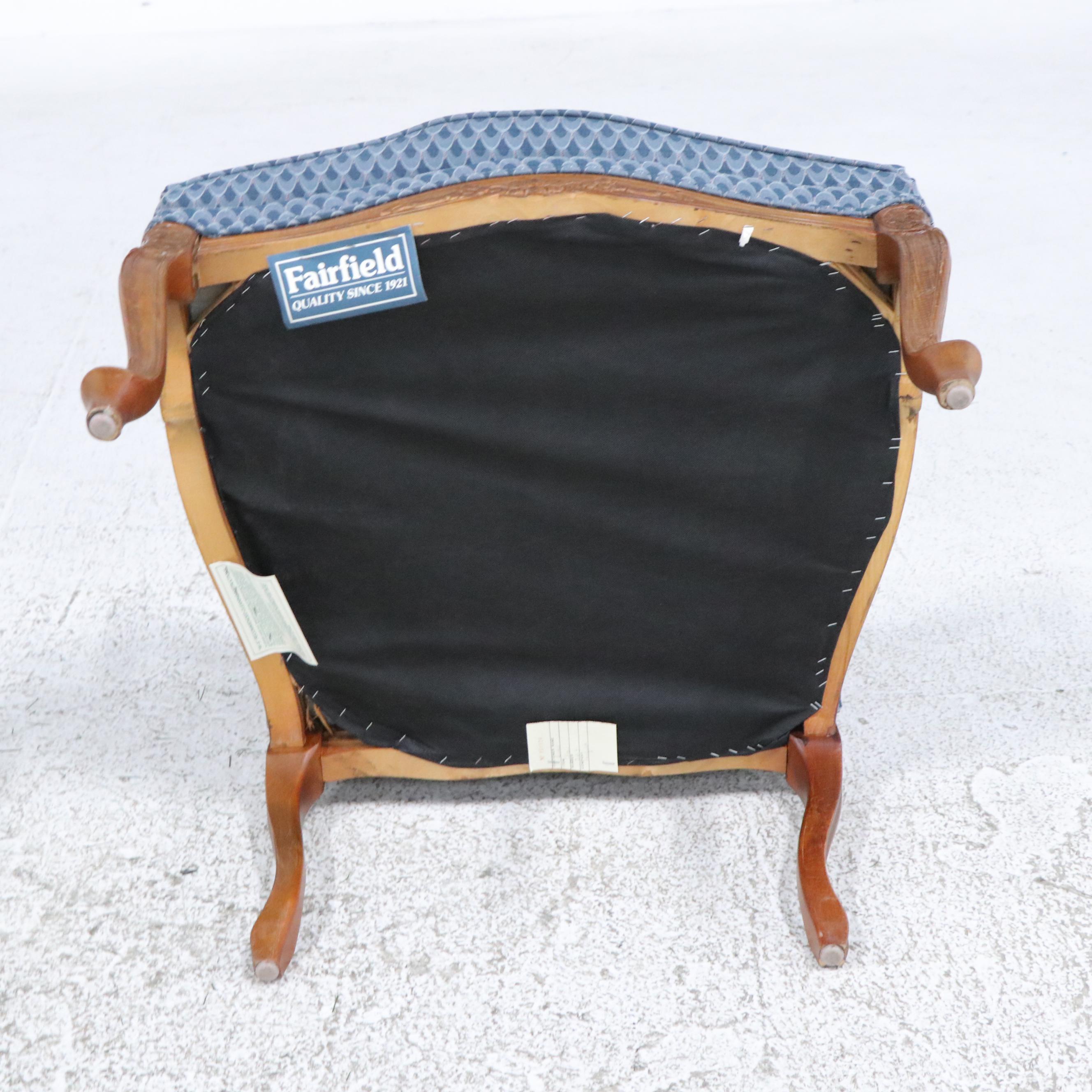 Fairfield French Provincial Style Fauteuil with Hitchcock Stenciled Table