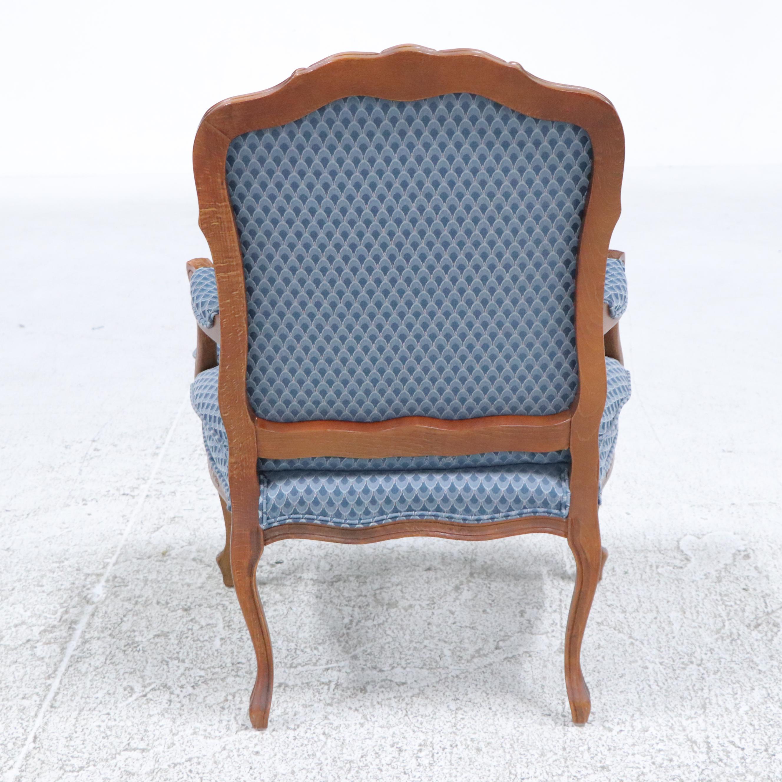 Fairfield French Provincial Style Fauteuil with Hitchcock Stenciled Table