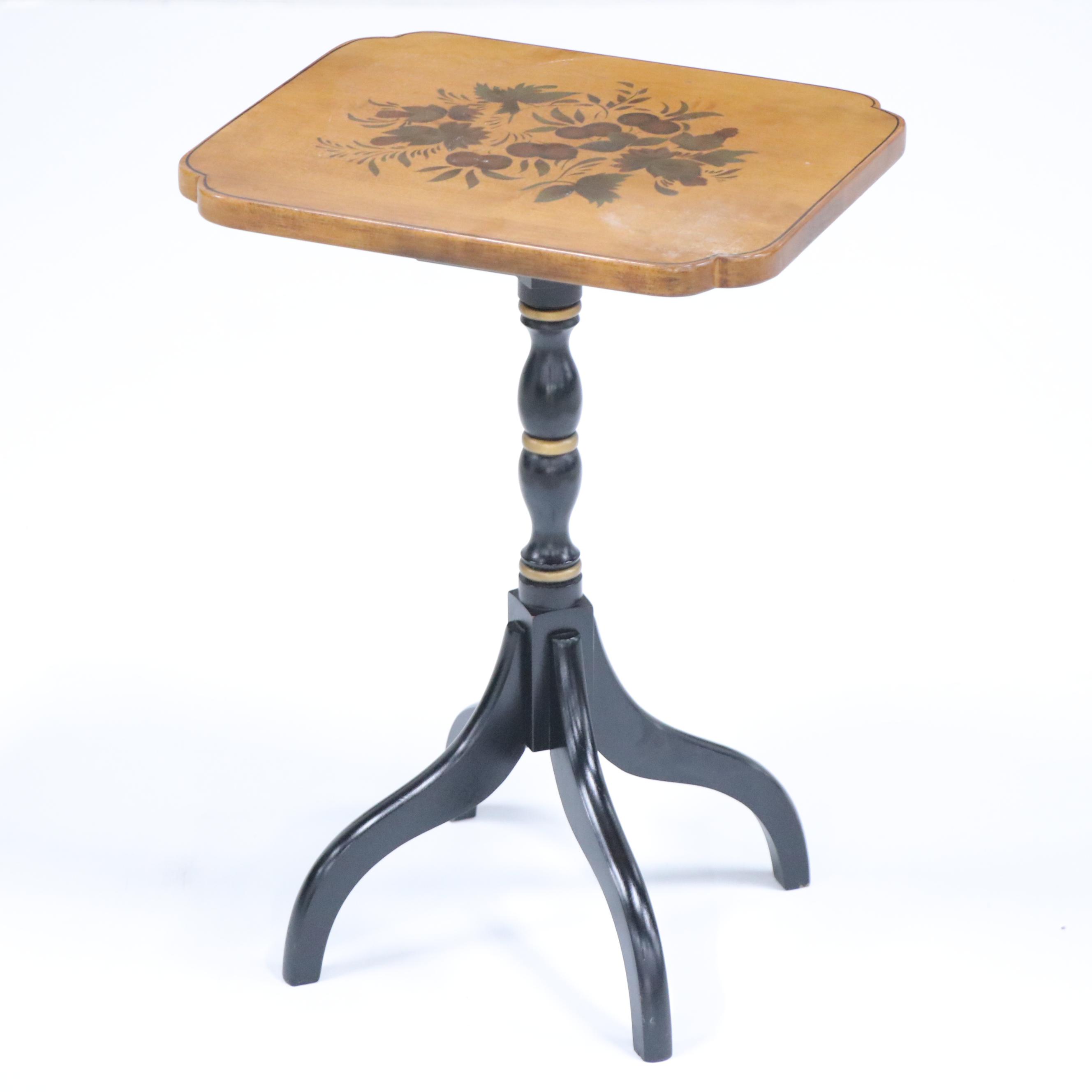 Fairfield French Provincial Style Fauteuil with Hitchcock Stenciled Table