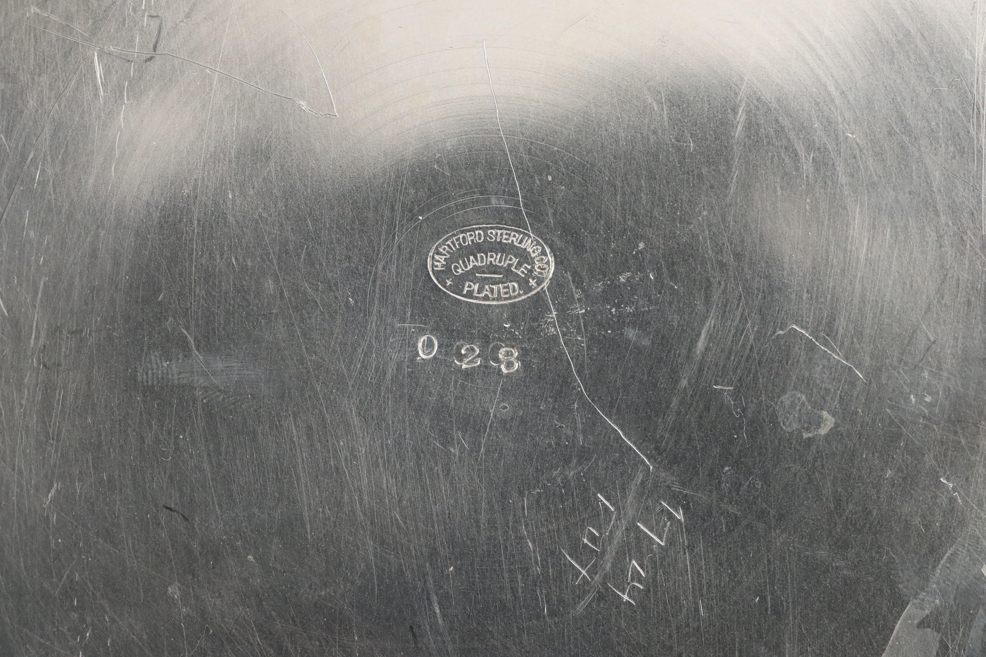 Harford Sterling Co. with Other Silver Plate Chafing Dish and Serving Pieces