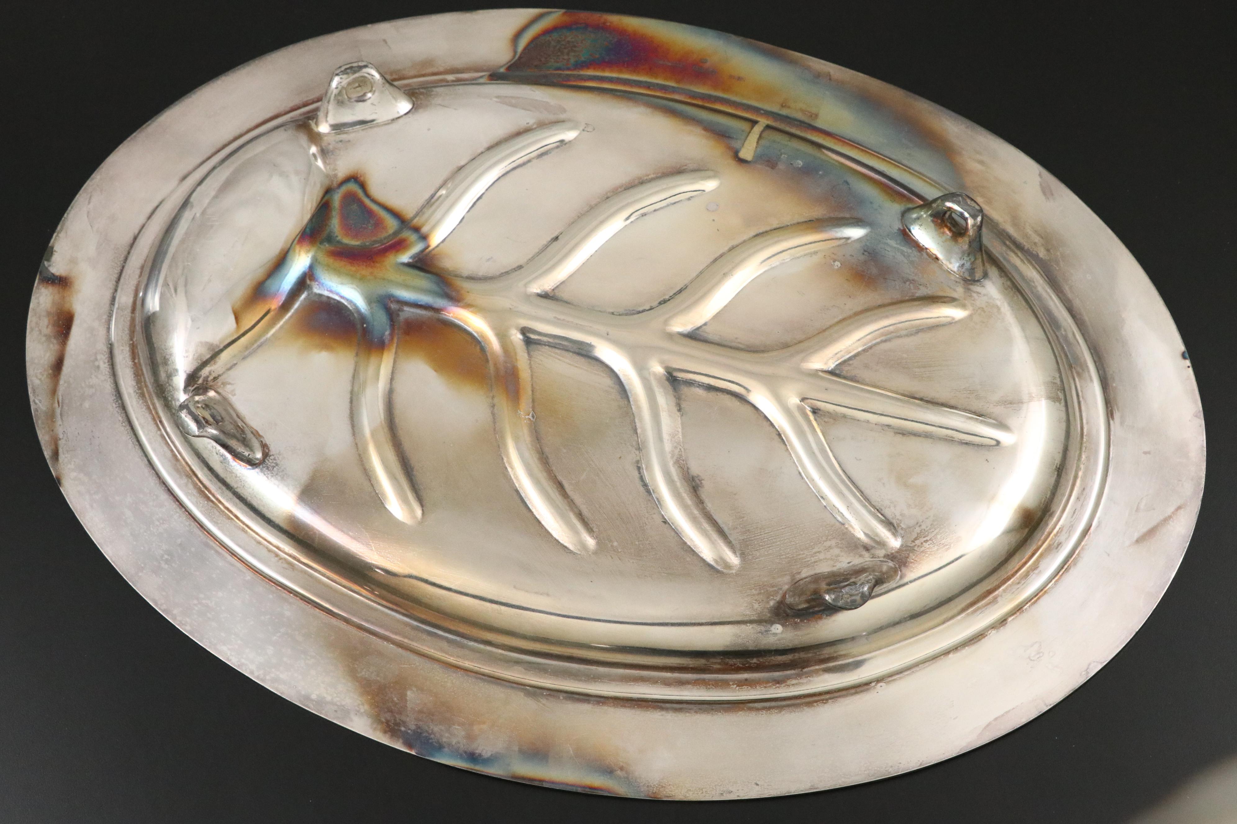 Harford Sterling Co. with Other Silver Plate Chafing Dish and Serving Pieces