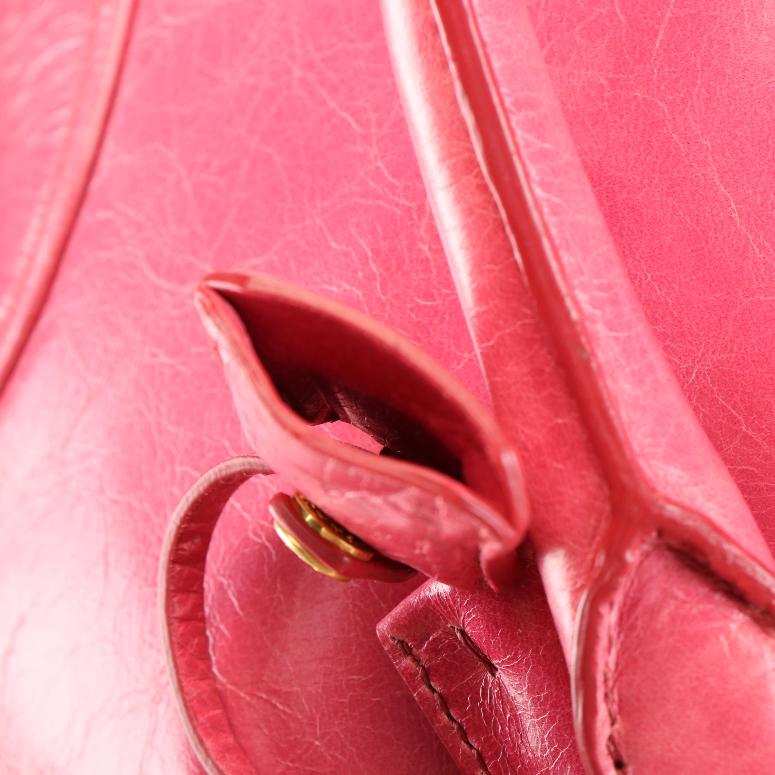 Prada 2Way Tote Bag in Pink Vitello Shine Leather