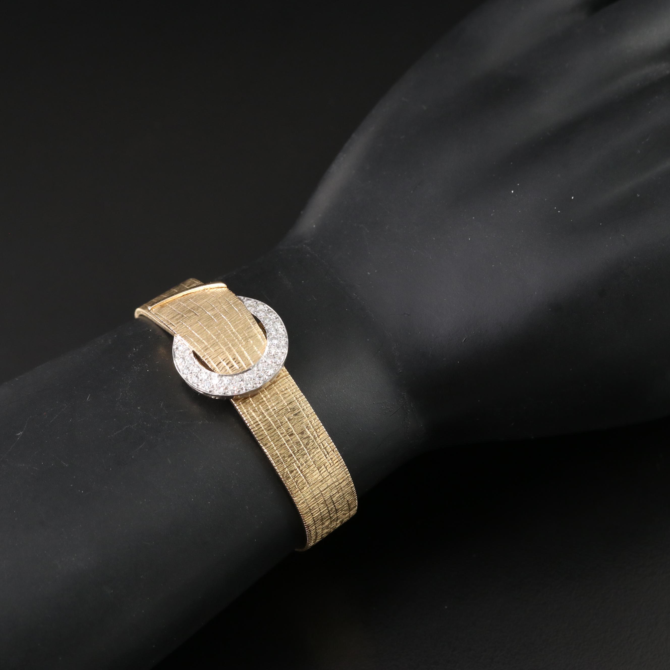 14K Omega Diamond Dial Cover Watch