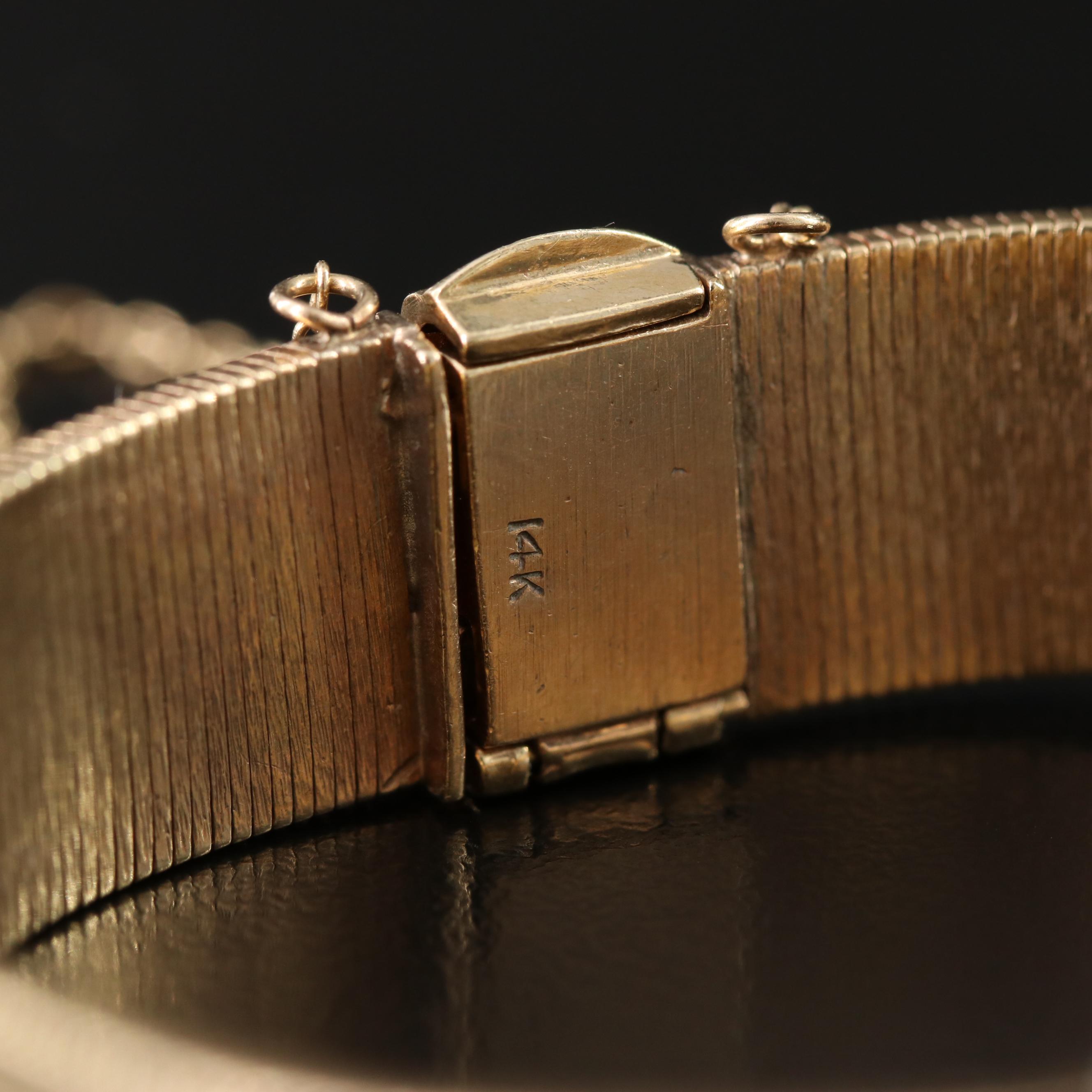 14K Omega Diamond Dial Cover Watch