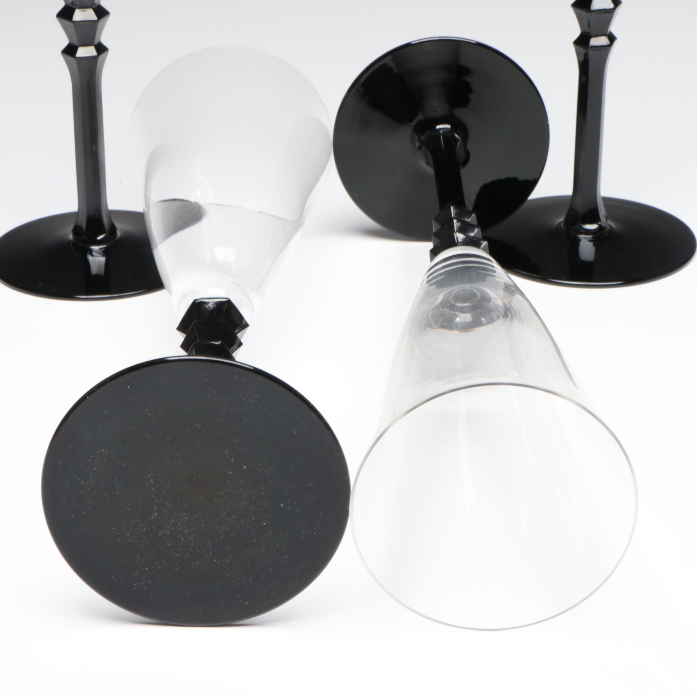 Sasaki "Black Tie" Glass Champagne Flutes with More Table Accessories