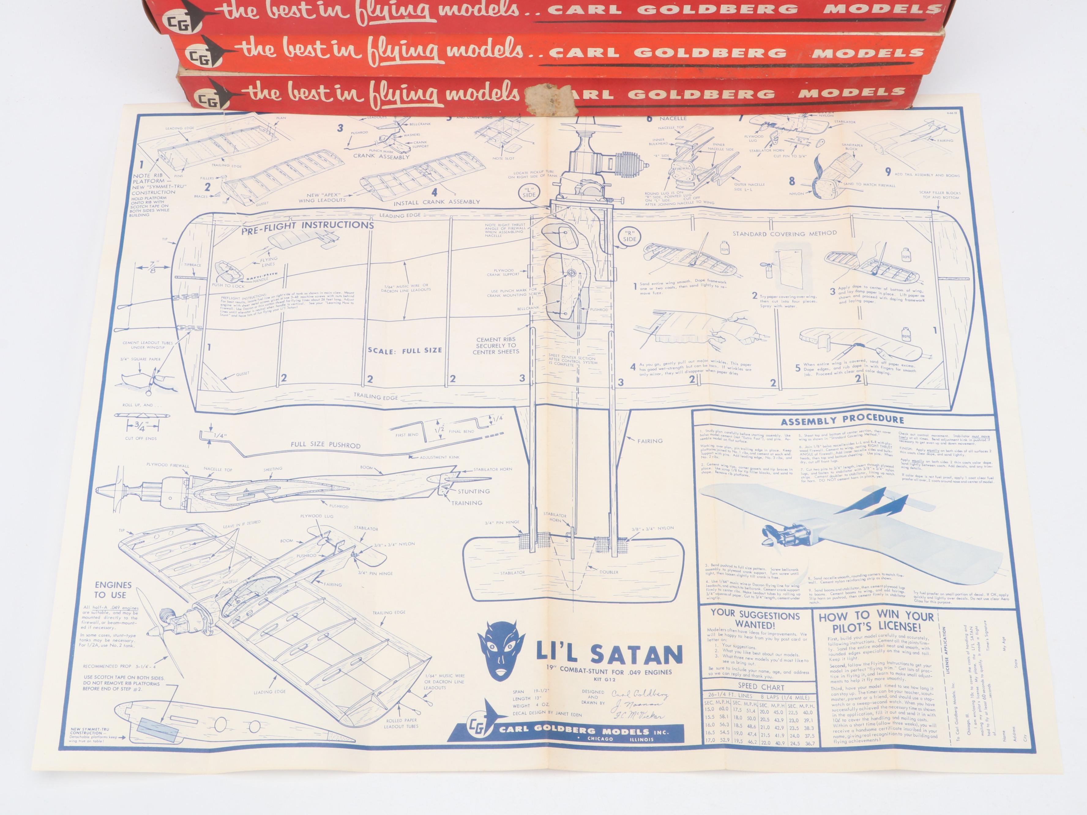 Carl Goldberg "Spirit of St. Louis," "Ranger 30" and More Airplane Model Kits