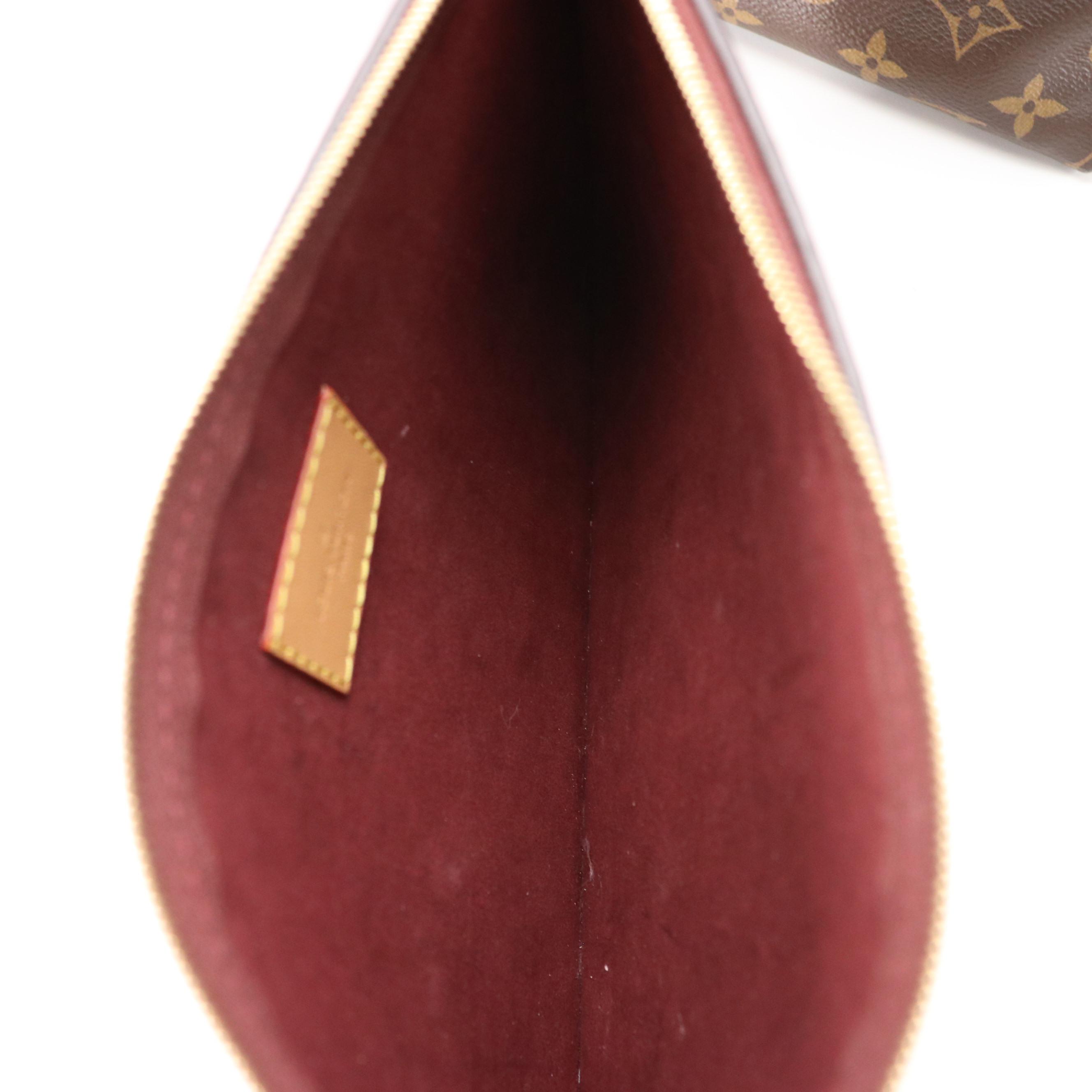 Louis Vuitton CarryAll MM Bag and Zip Pouch in Monogram Canvas and Leather