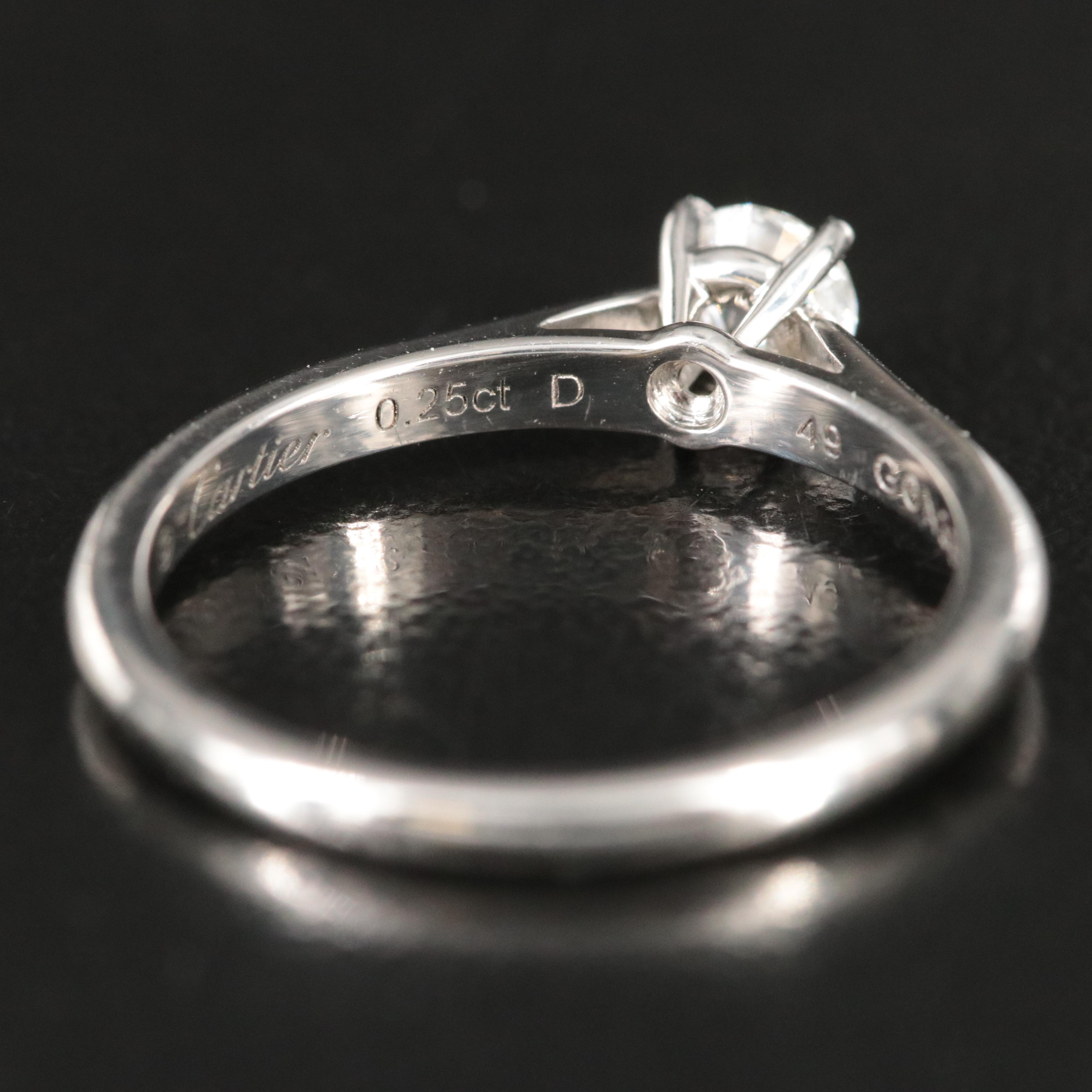 Cartier Solitaire 1895 Platinum 0.25 Ct Diamond Solitaire Ring