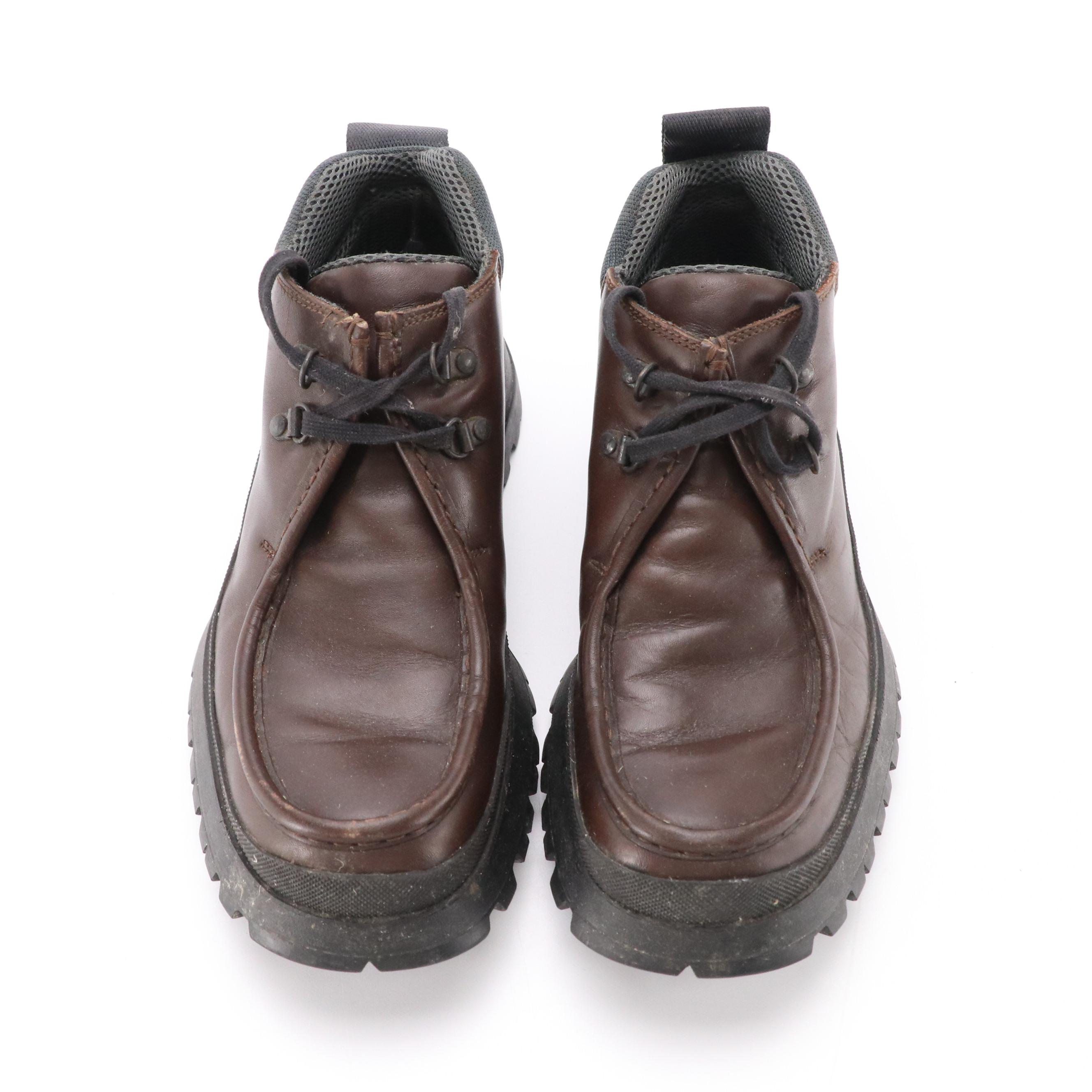 Men's Prada × Vibram Wallabee Hiking Boots in Brown Leather