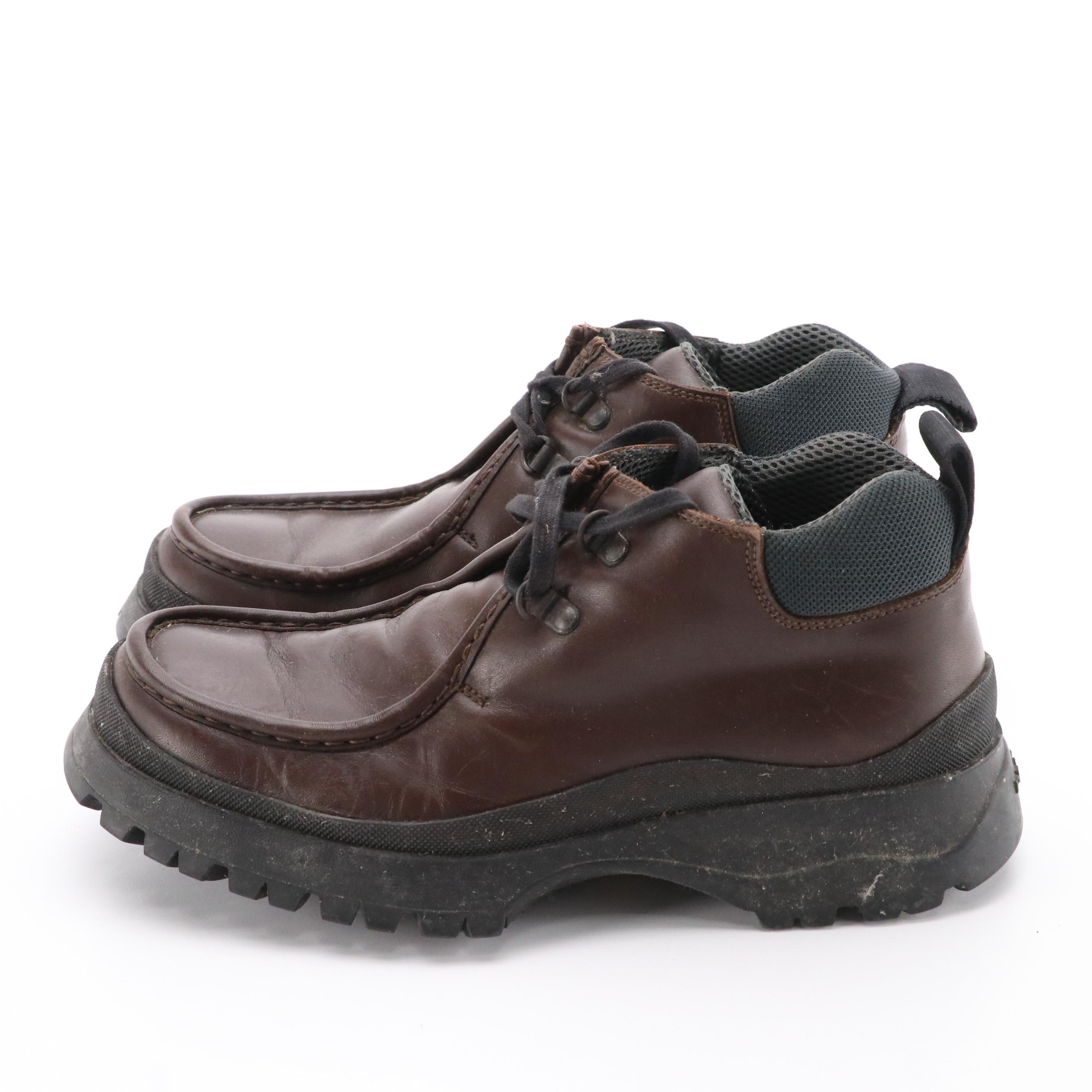 Men's Prada × Vibram Wallabee Hiking Boots in Brown Leather