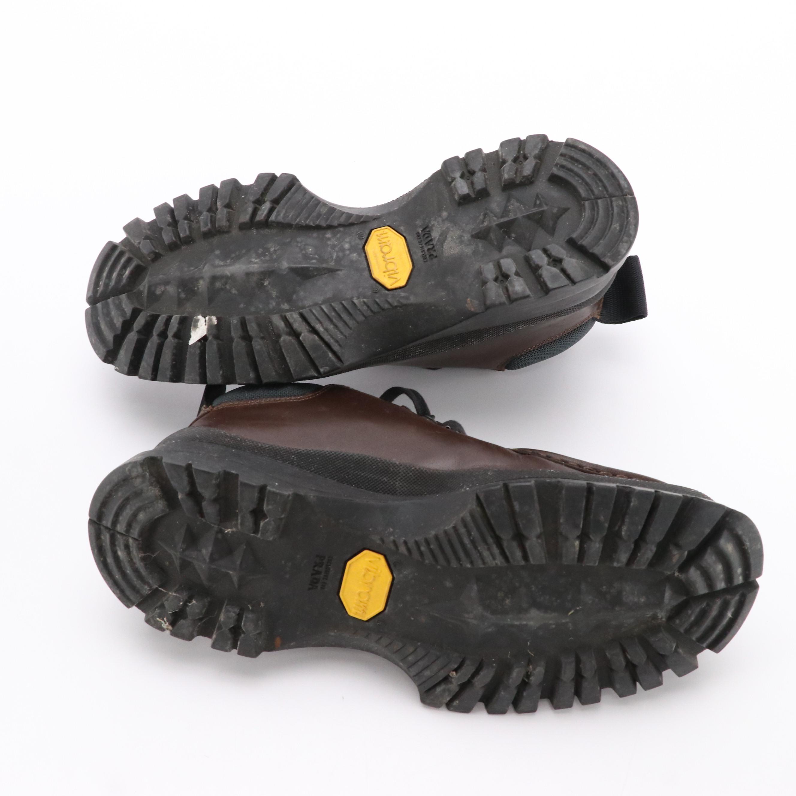 Men's Prada × Vibram Wallabee Hiking Boots in Brown Leather