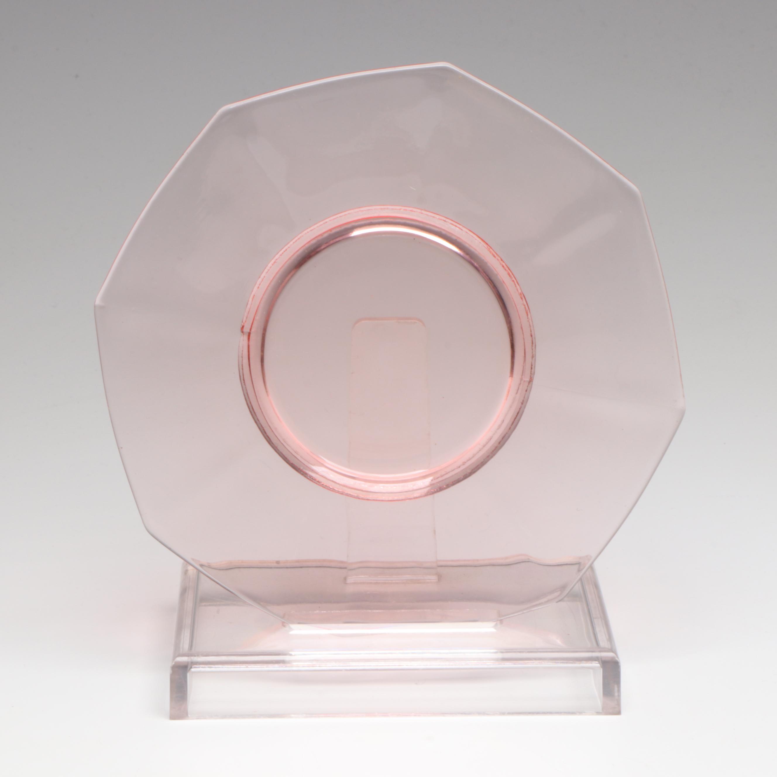 Cambridge "Decagon Pink" Glassware, Rolled Edge Centerpiece and Other Serveware