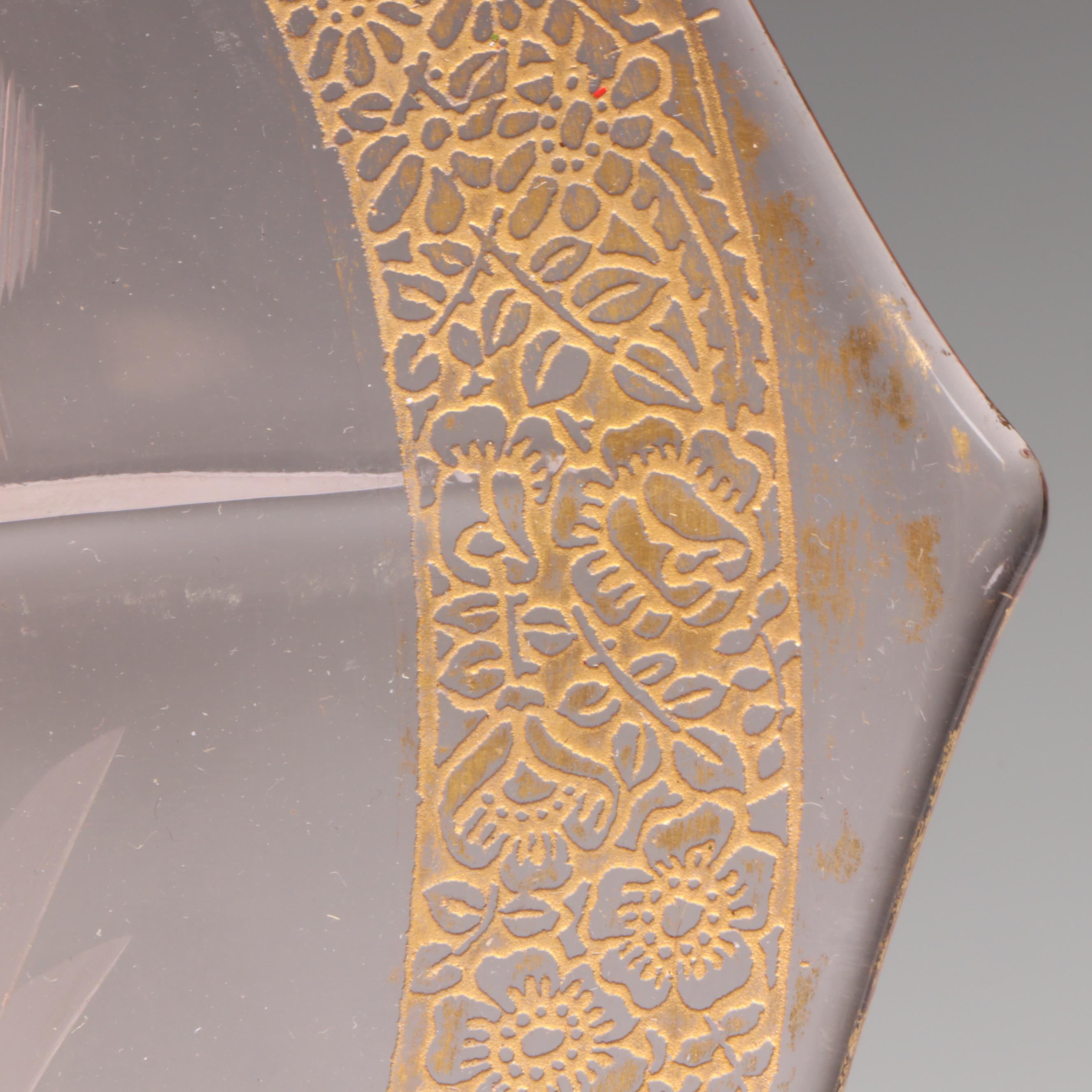 Cambridge "Decagon Pink" Glassware, Rolled Edge Centerpiece and Other Serveware