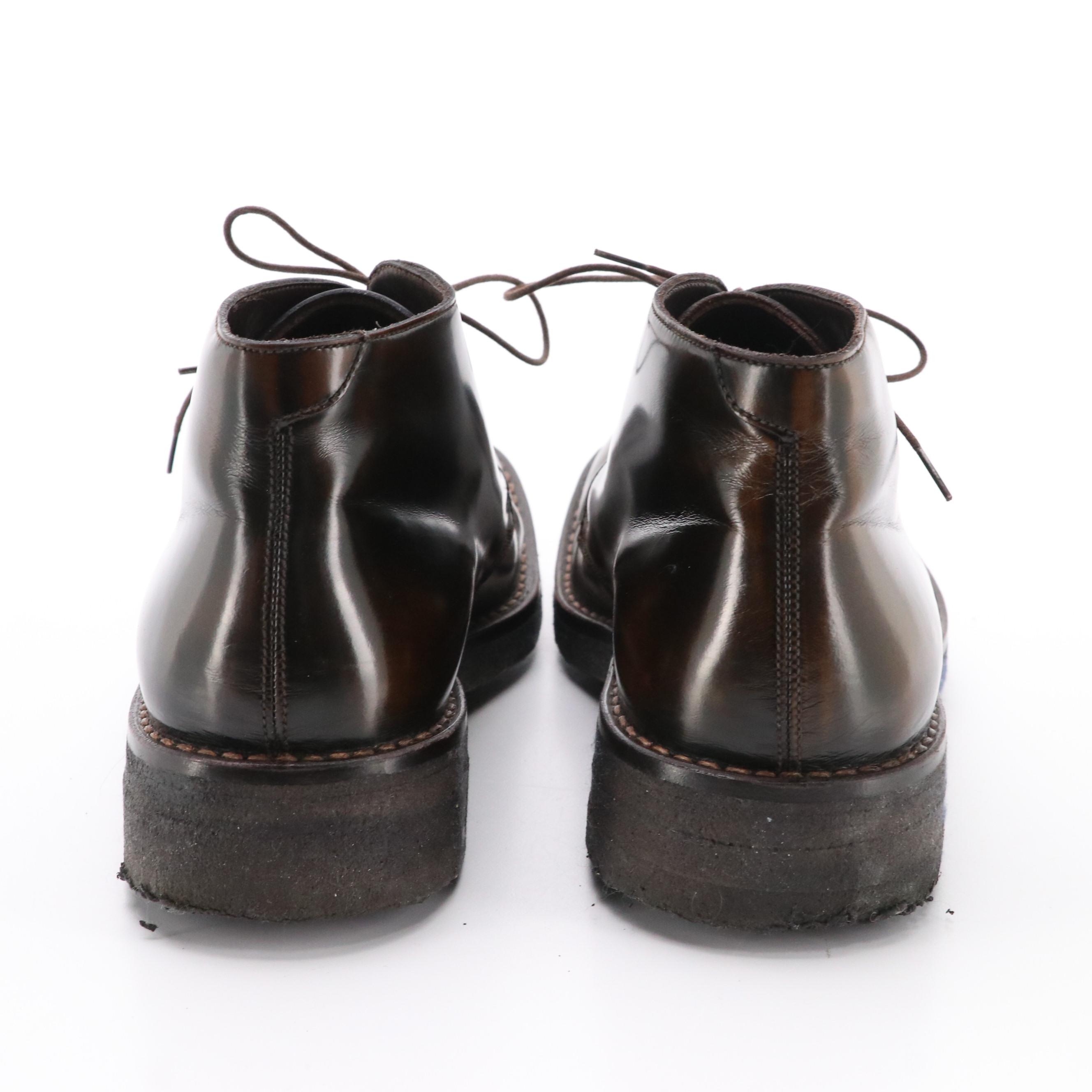 Men's Prada Chukka Boots in Spazzolato Leather with Box