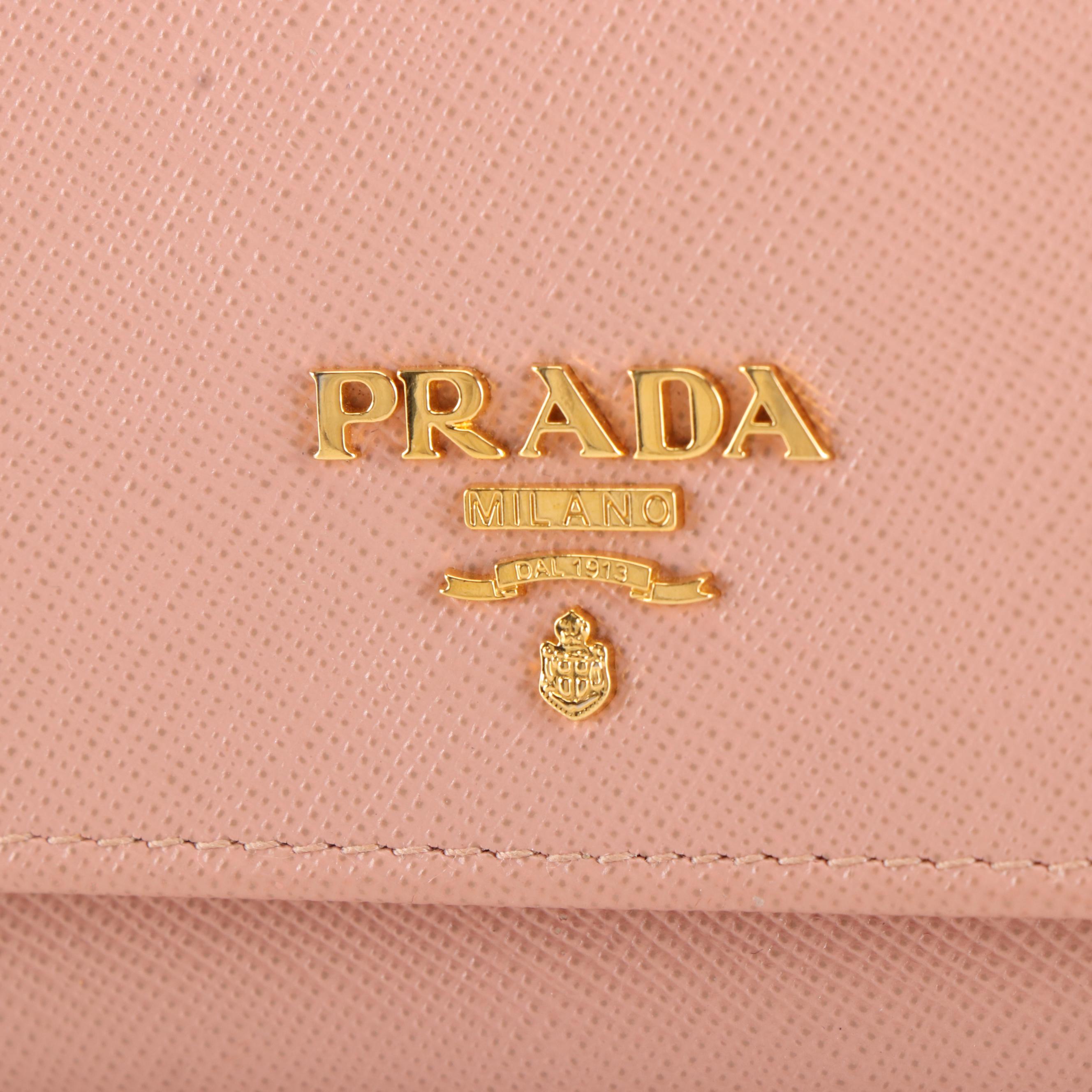 Prada Pink Trichromatic Saffiano Leather Long Flap Wallet