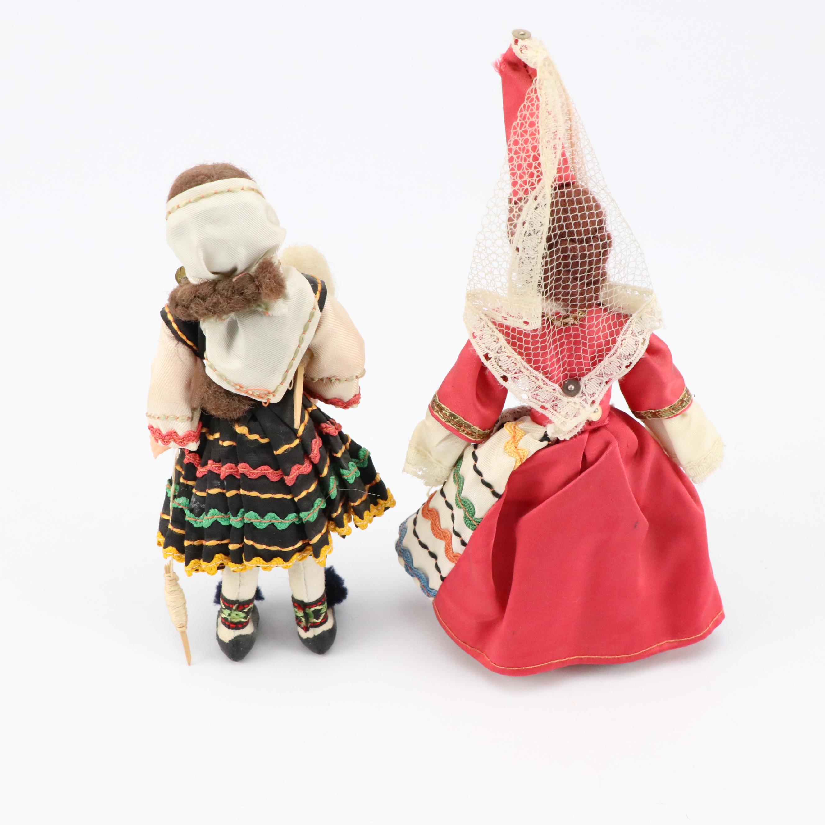 Magis Roma and Other International Souvenir Dolls, Mid-20th Century