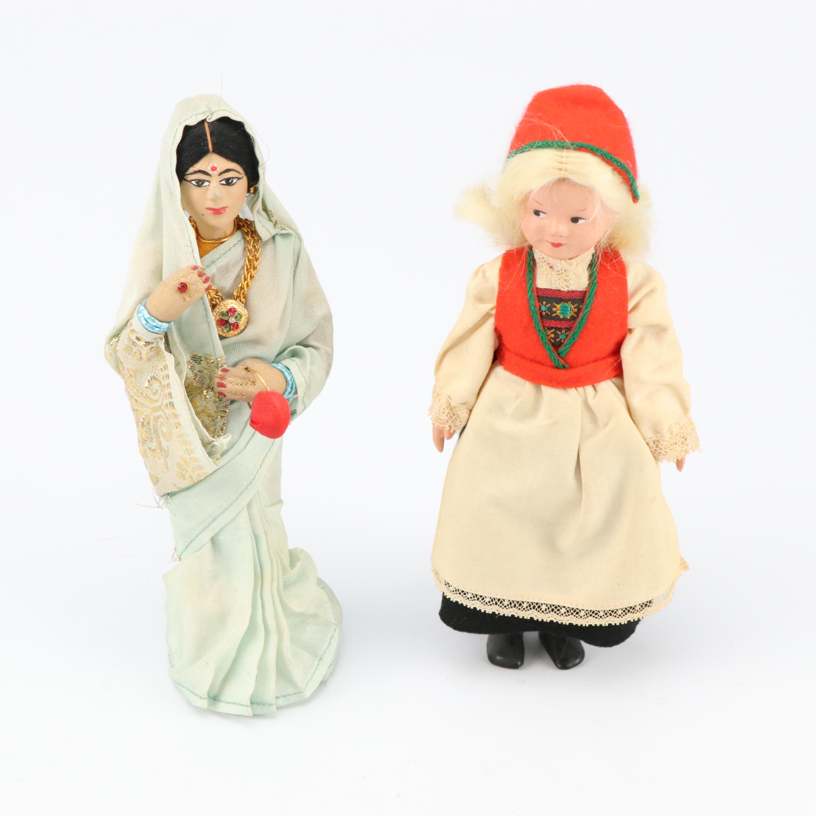 Magis Roma and Other International Souvenir Dolls, Mid-20th Century