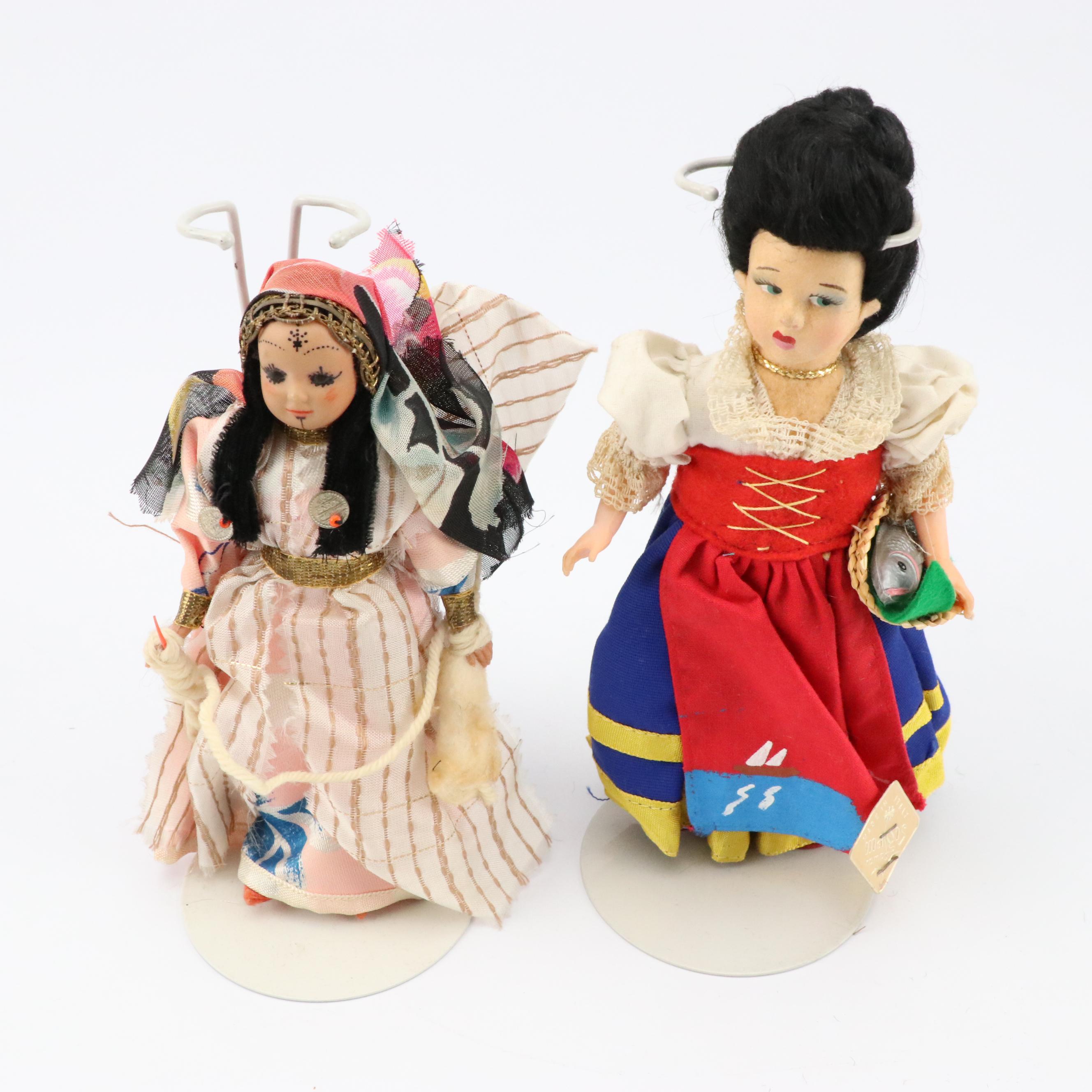 Magis Roma and Other International Souvenir Dolls, Mid-20th Century