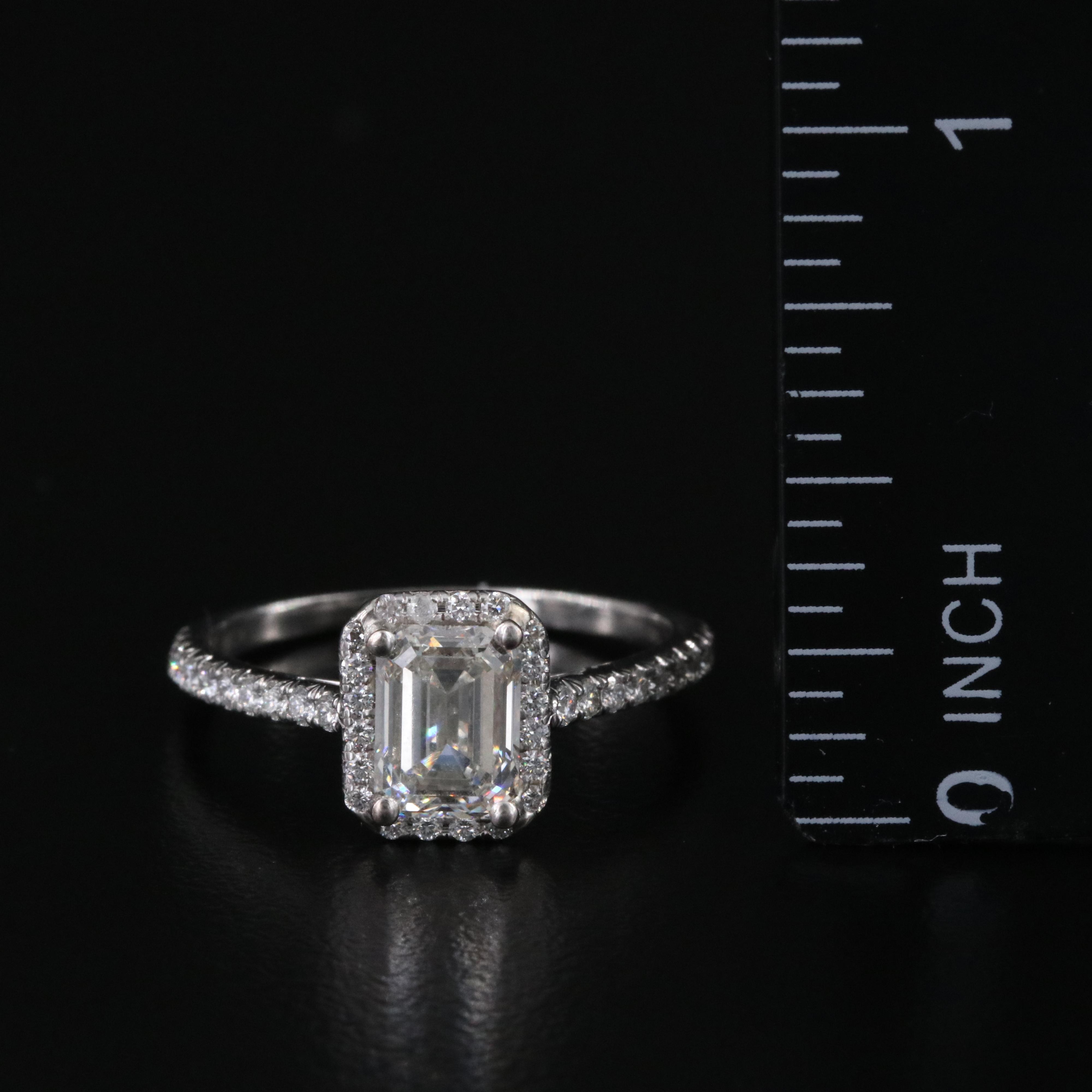 Tiffany & Co. Soleste Platinum 1.60 CTW Diamond Halo Ring with GIA eReport