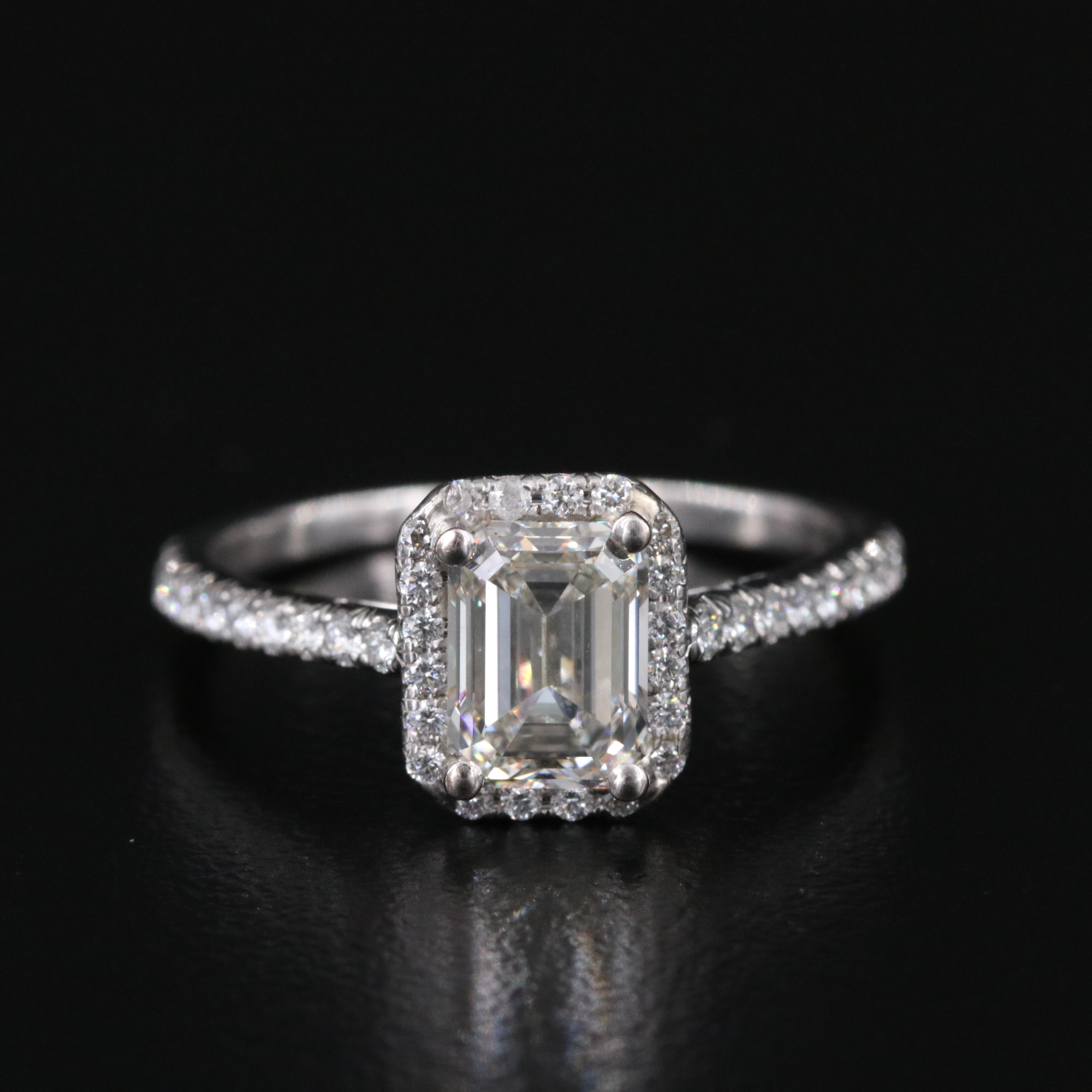 Tiffany & Co. Soleste Platinum 1.60 CTW Diamond Halo Ring with GIA eReport