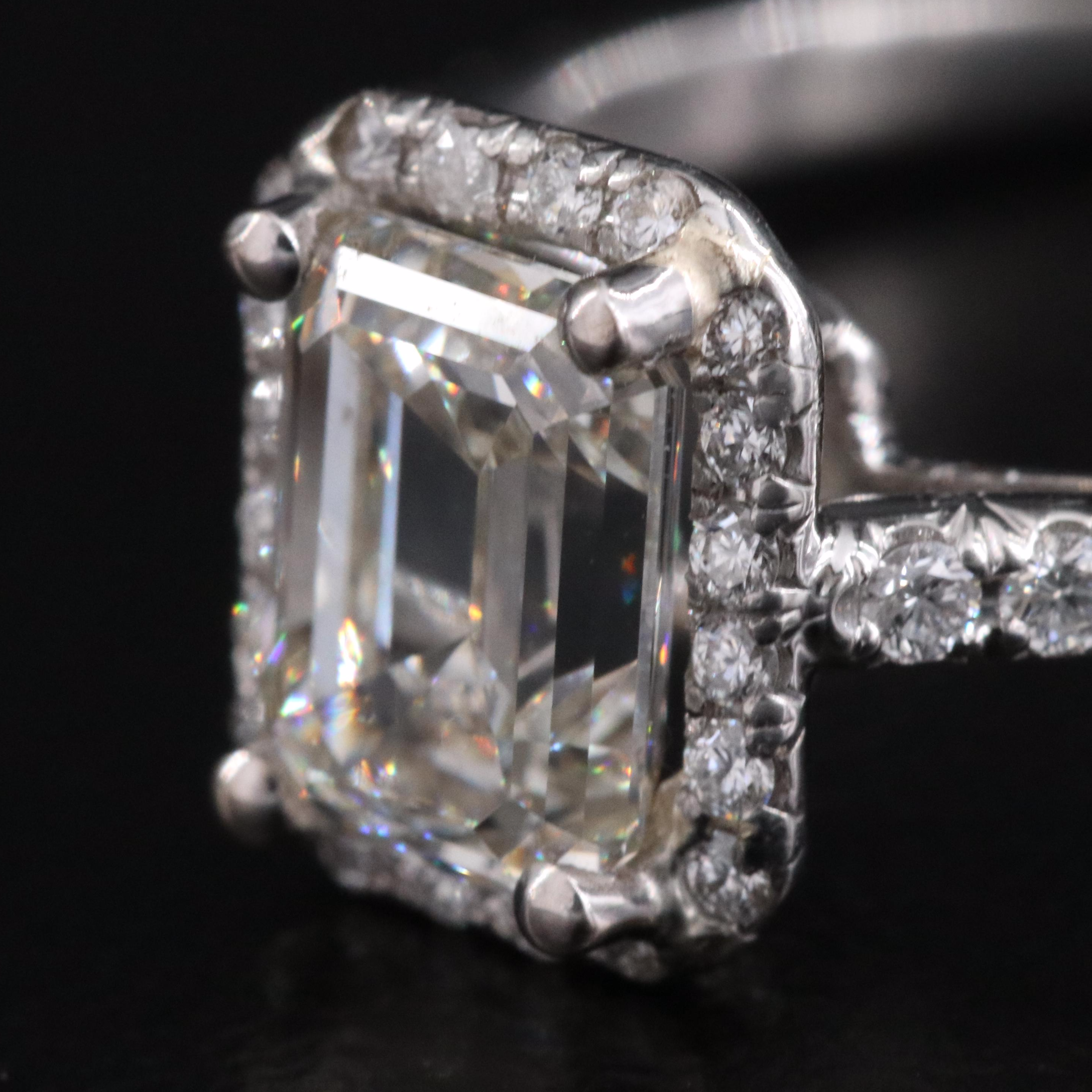 Tiffany & Co. Soleste Platinum 1.60 CTW Diamond Halo Ring with GIA eReport